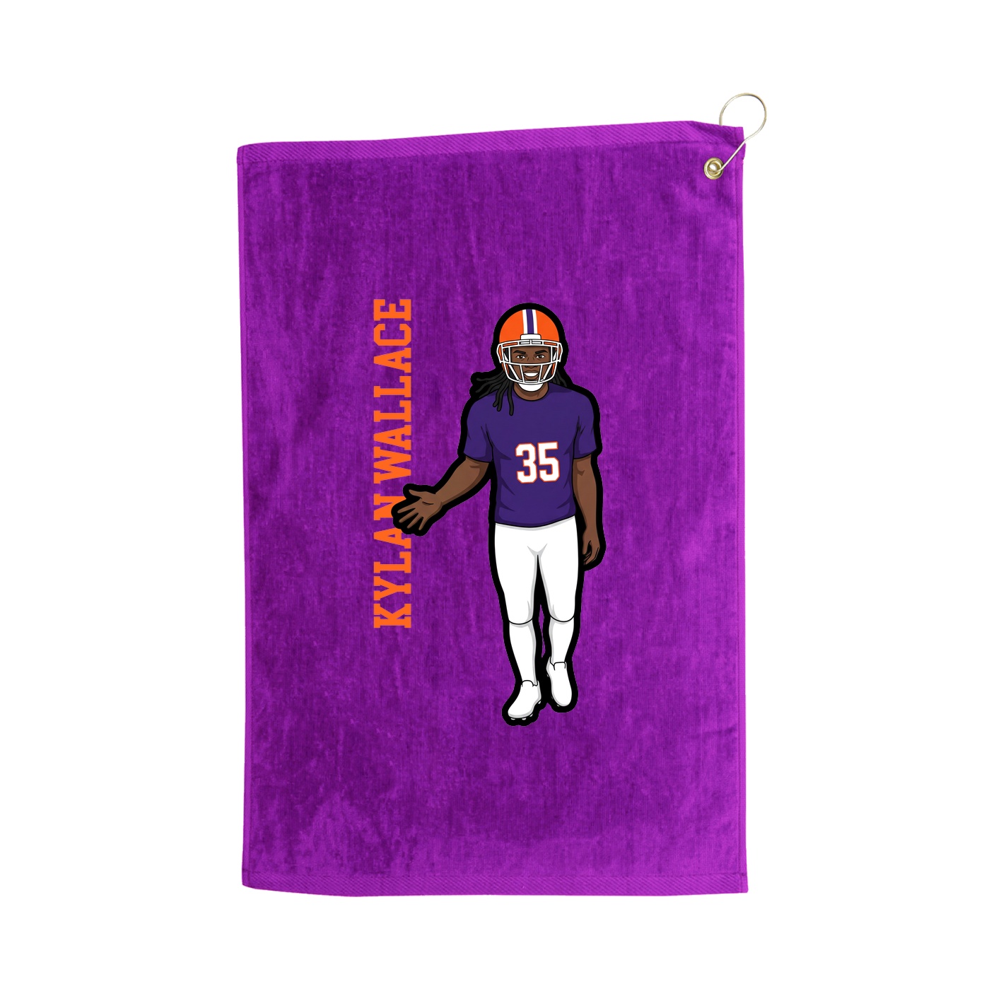 Golf Towel — Name Vertical in Purple