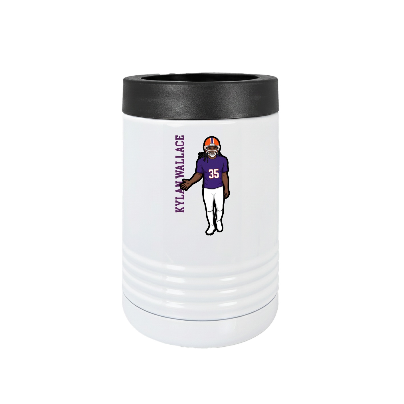 Beverage Holder — Name Vertical in White