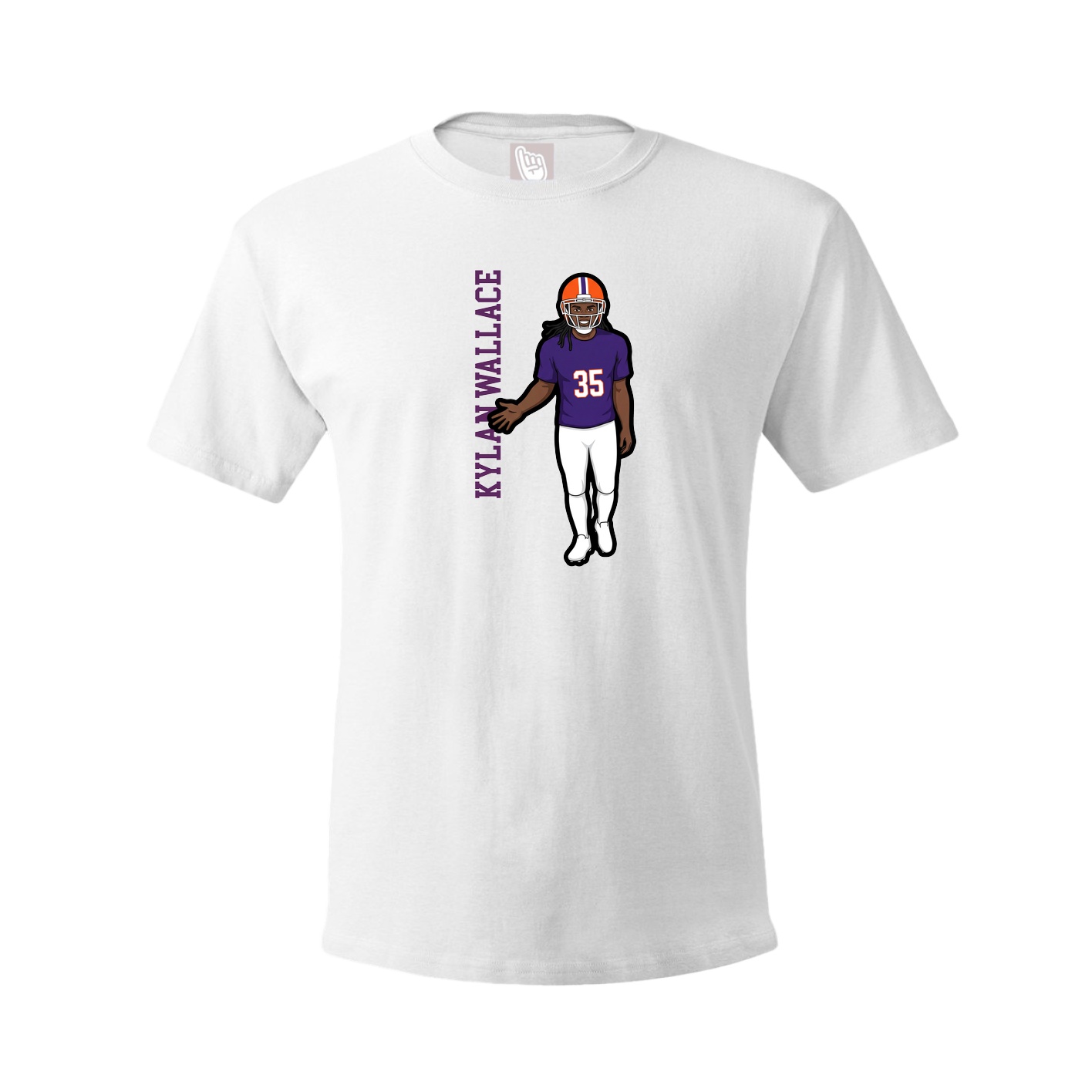 Youth Tee — Name Vertical in White
