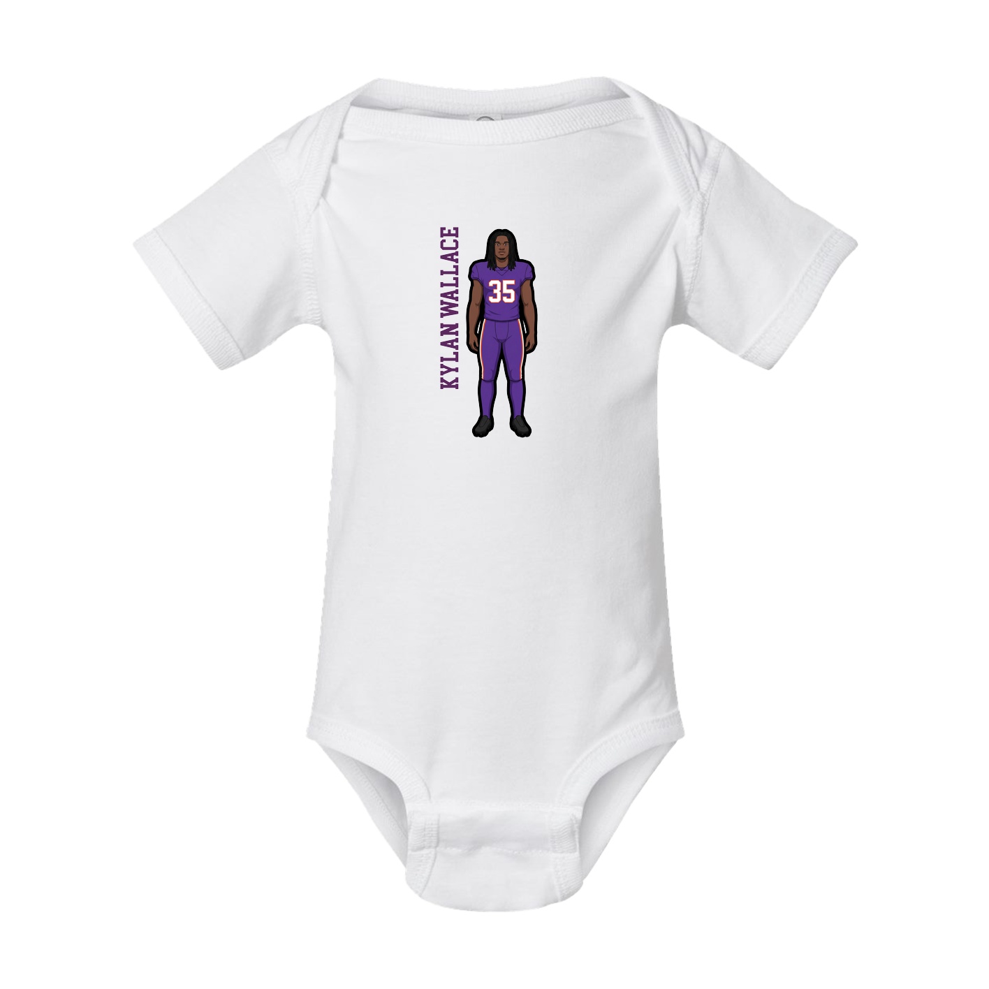 Baby Onesie — Name Vertical in White