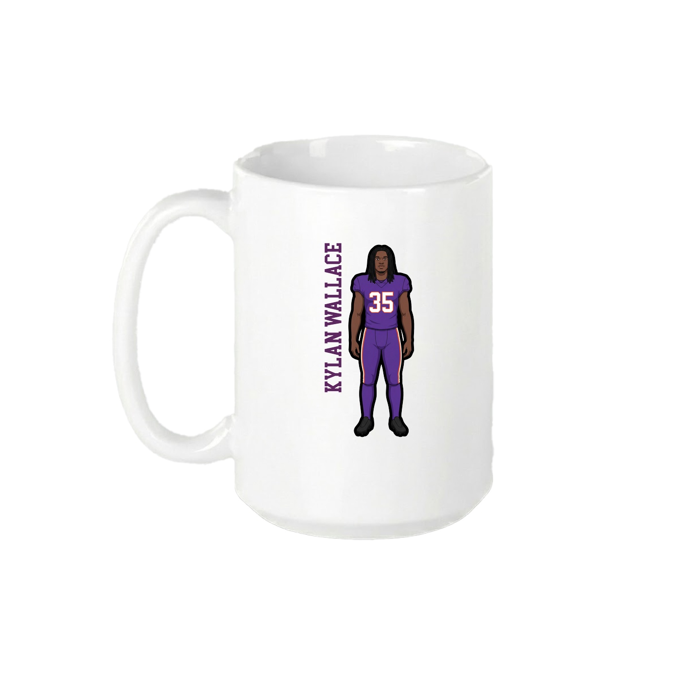 15oz Coffee Mug — Name Vertical in White