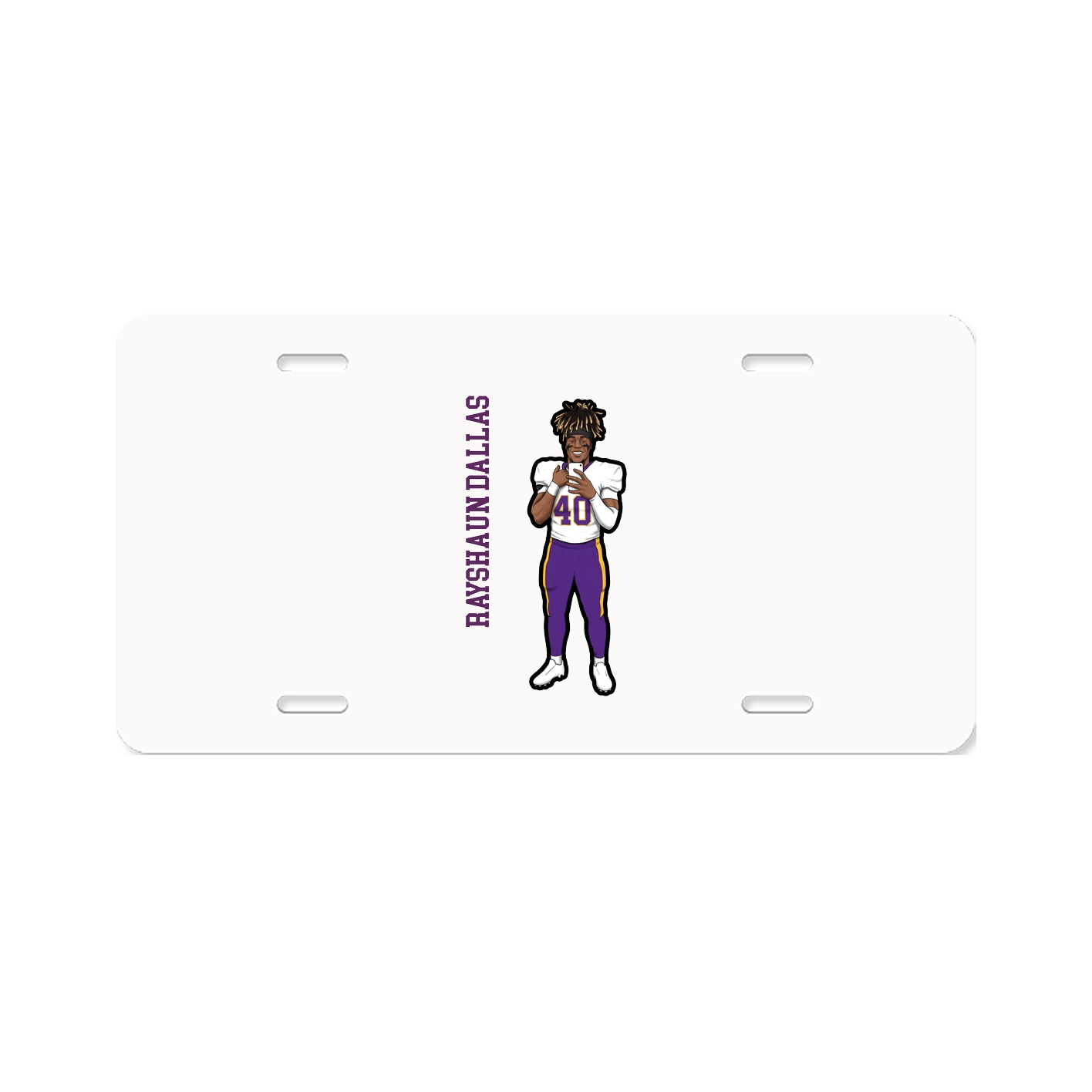 License Plate — Name Vertical in Classic