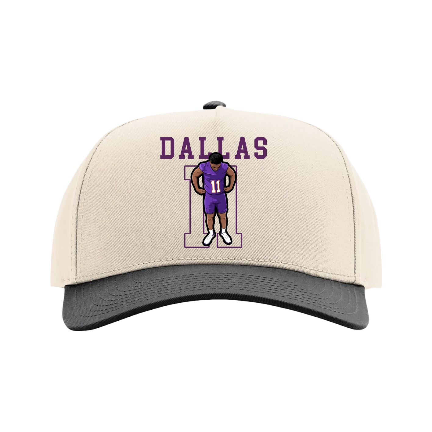 Full Fabric Five-Panel Champ Cap — Shirsey in Cream/Black