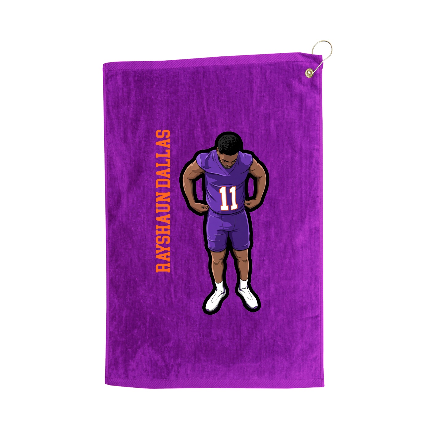 Golf Towel — Name Vertical in Purple