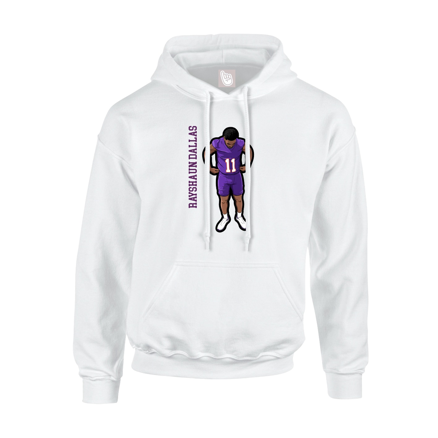 Youth Hoodie — Name Vertical in White