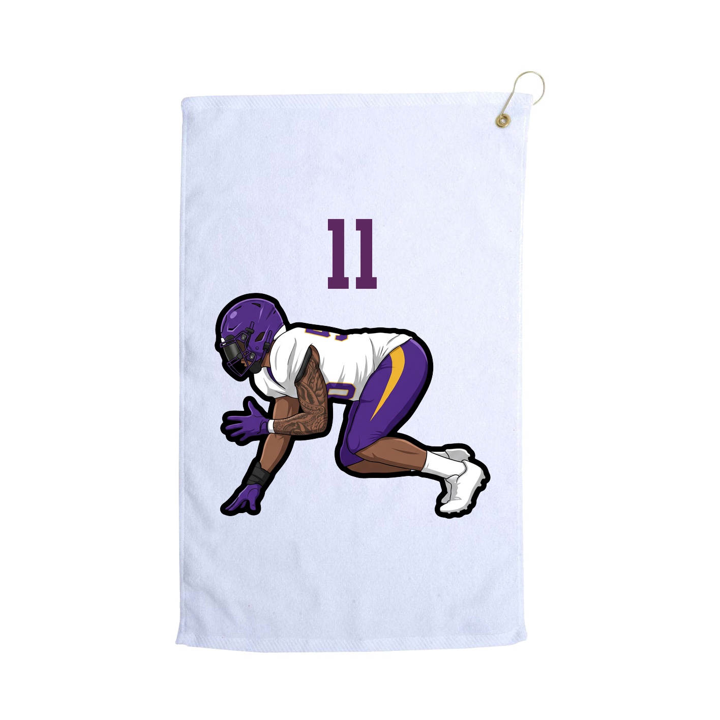 Golf Towel — Number Top in White