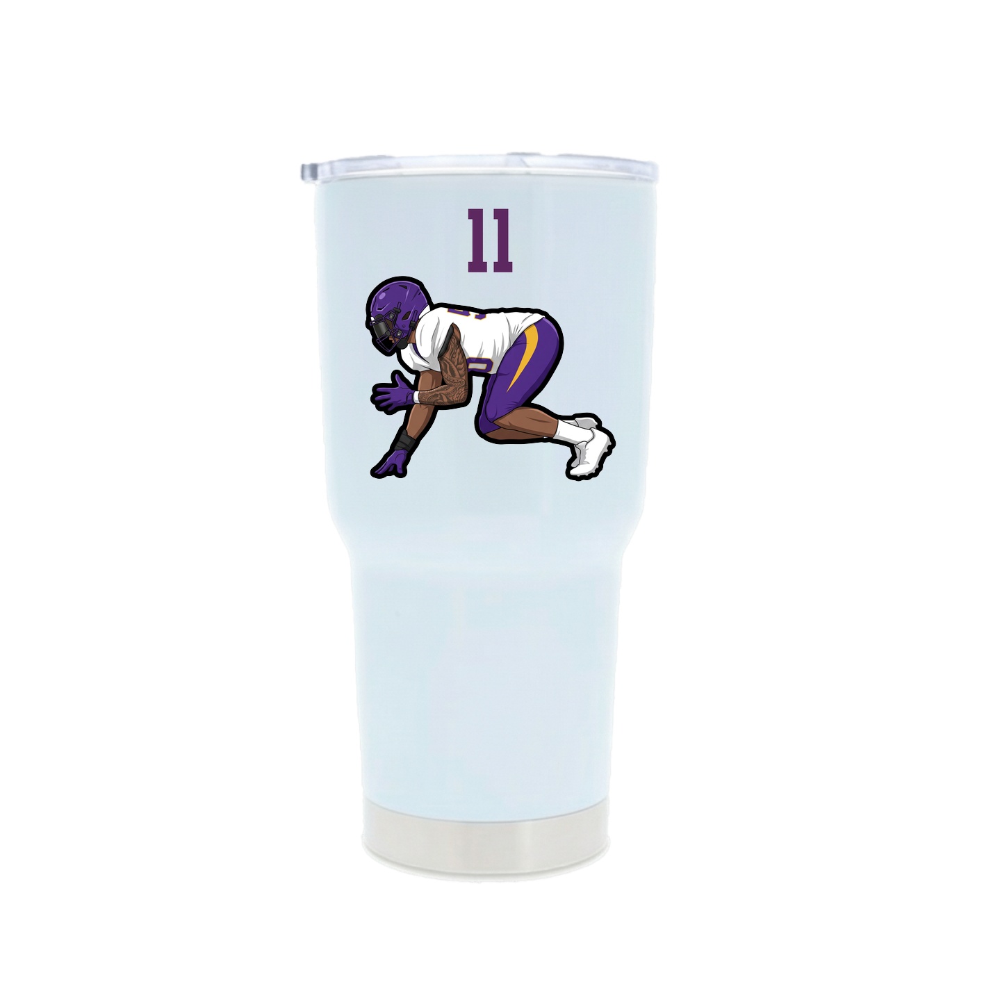 30oz Stainless Steel Tumbler — Number Top in White