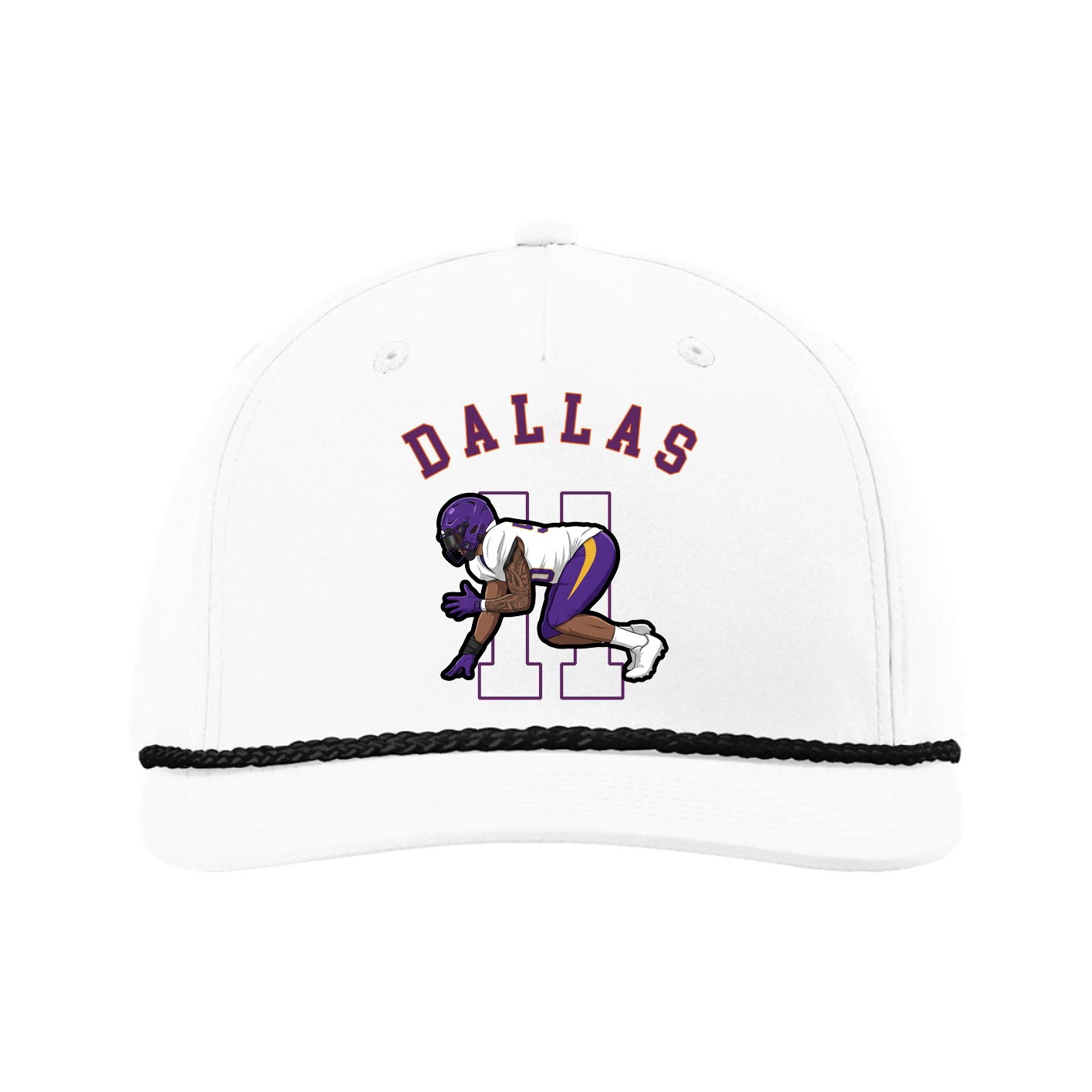 Five-Panel Classic Rope Cap — Shirsey Arch in White