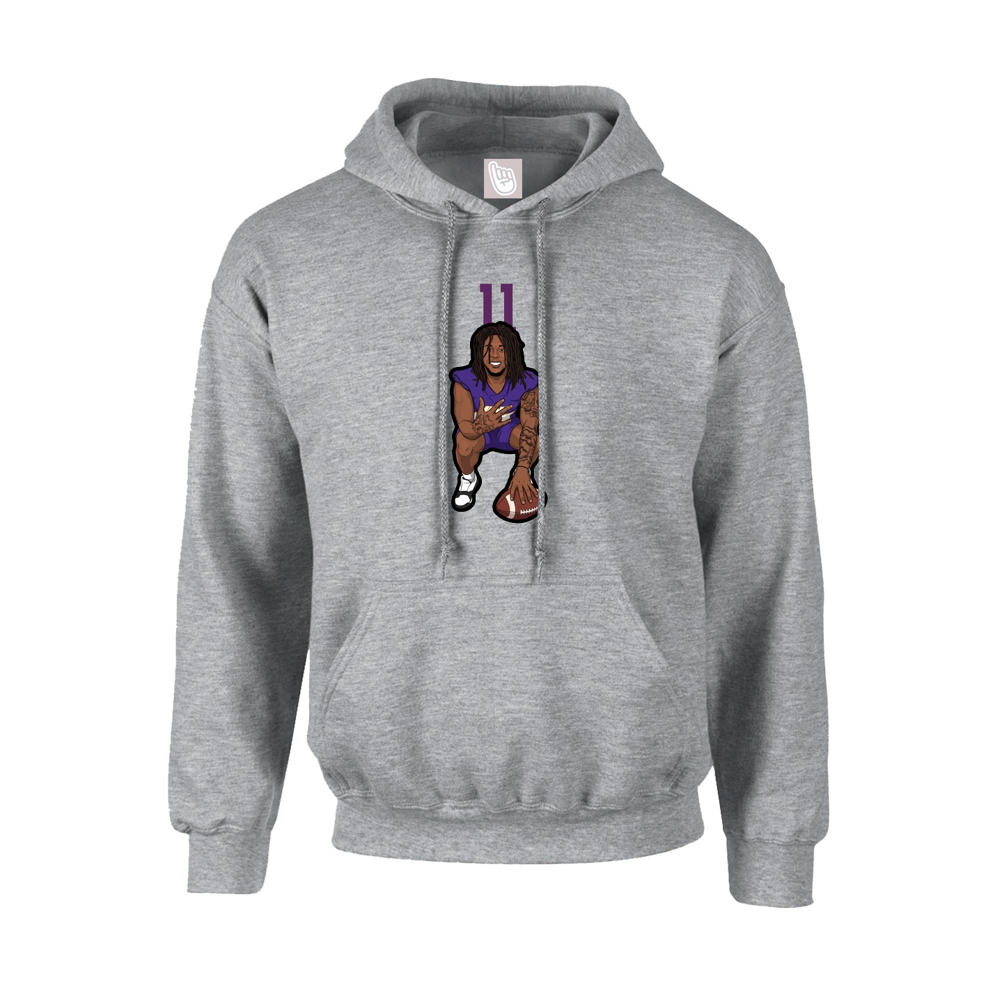Hoodie — Number Top in Grey