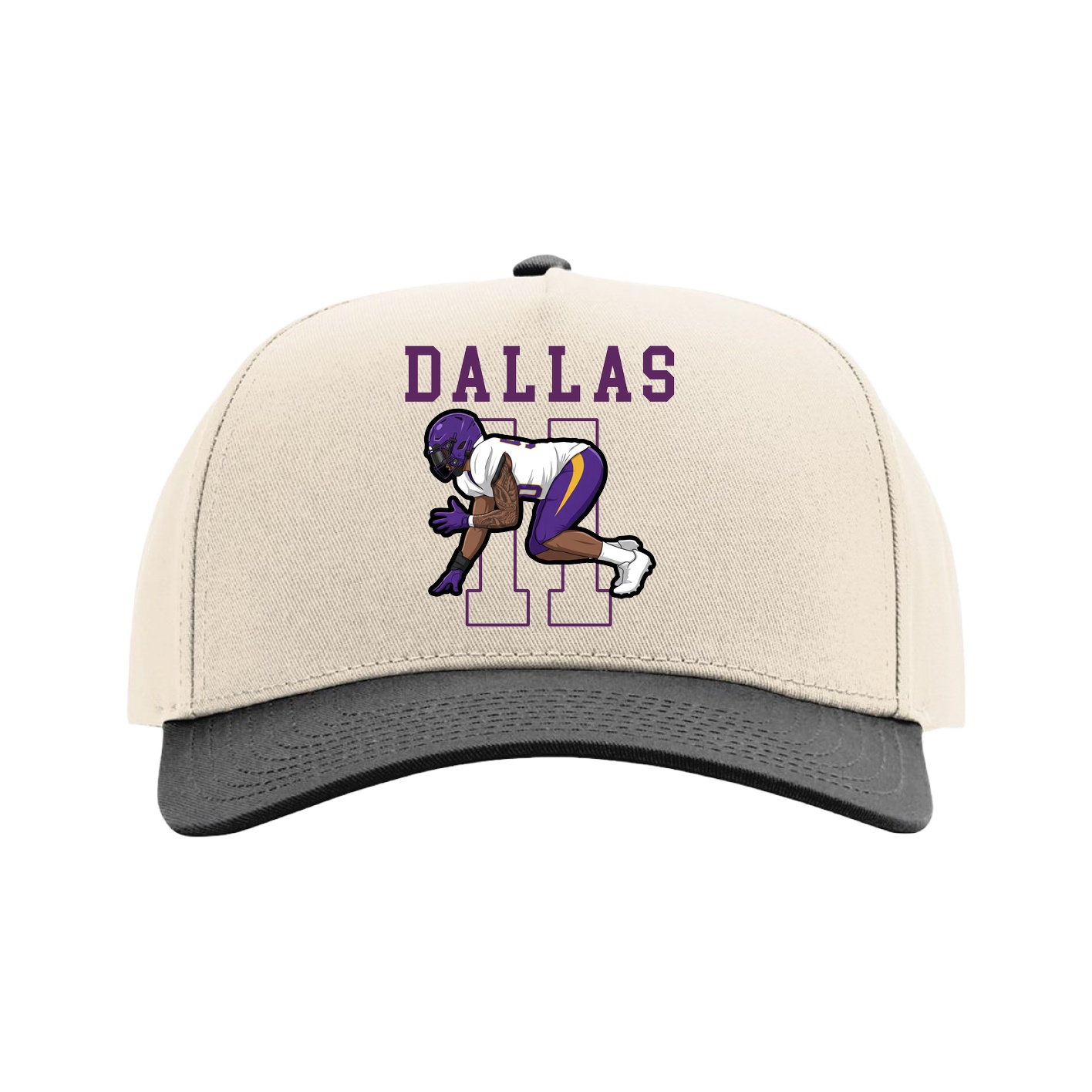 Full Fabric Five-Panel Champ Cap — Shirsey in Cream/Black