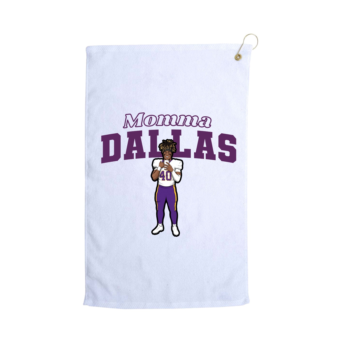 Golf Towel — Mothers Day Block in White