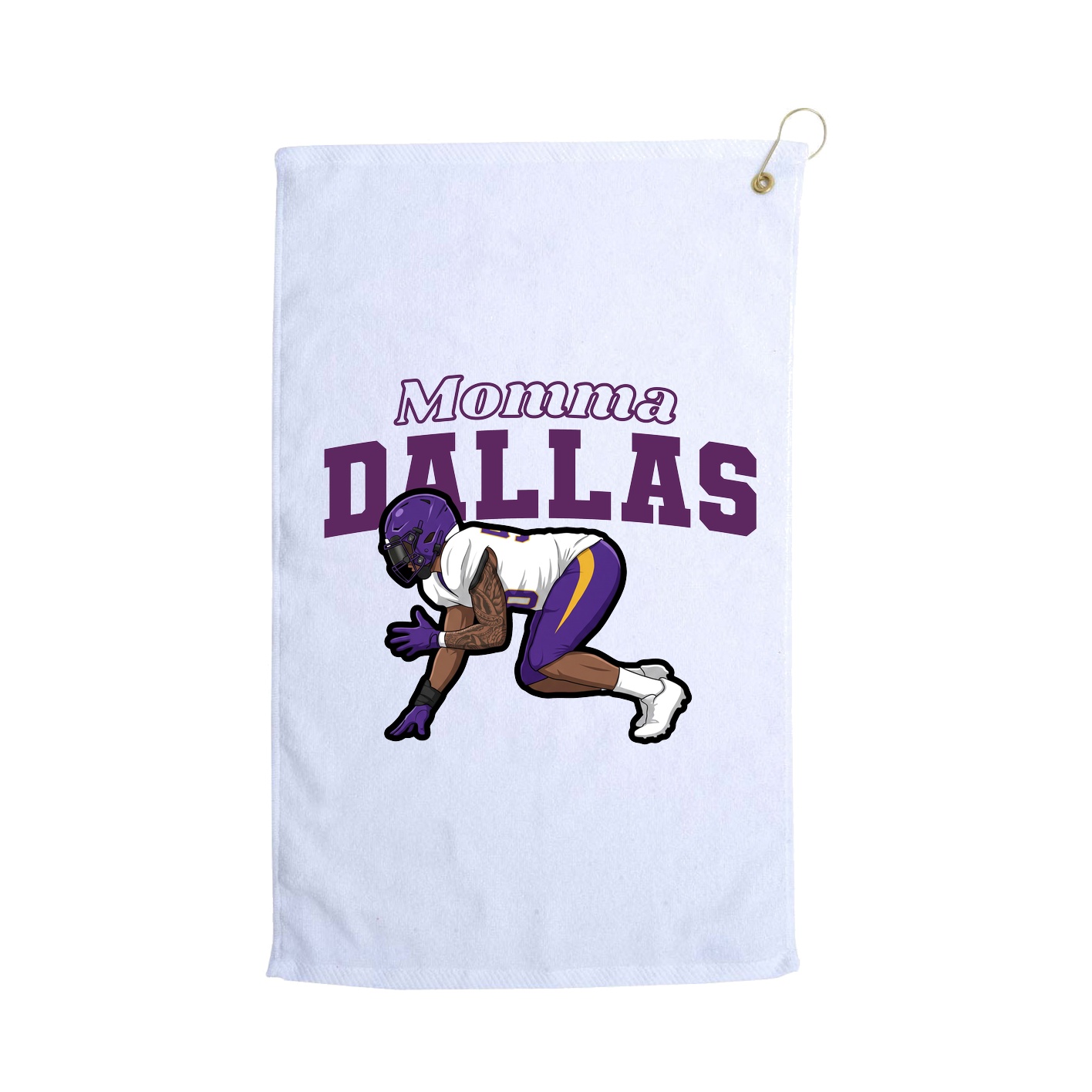 Golf Towel — Mothers Day Block in White