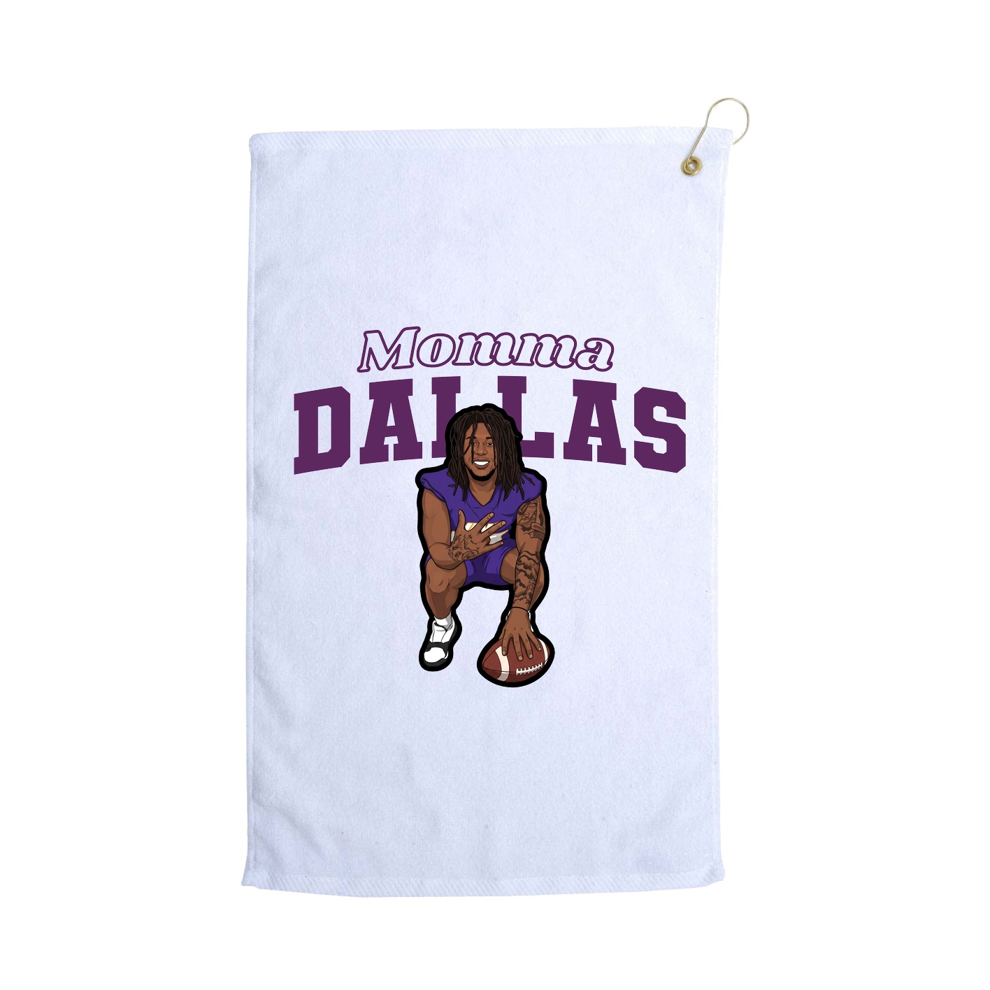 Golf Towel — Mothers Day Block in White