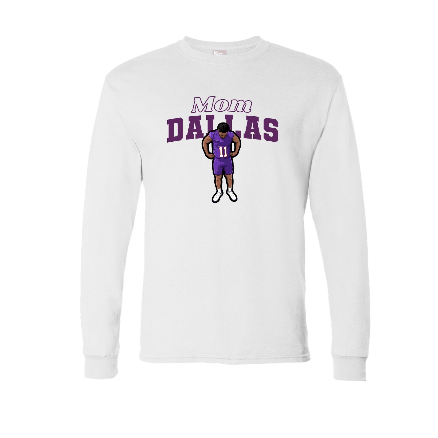 Long Sleeve Tee — Mothers Day Block in White