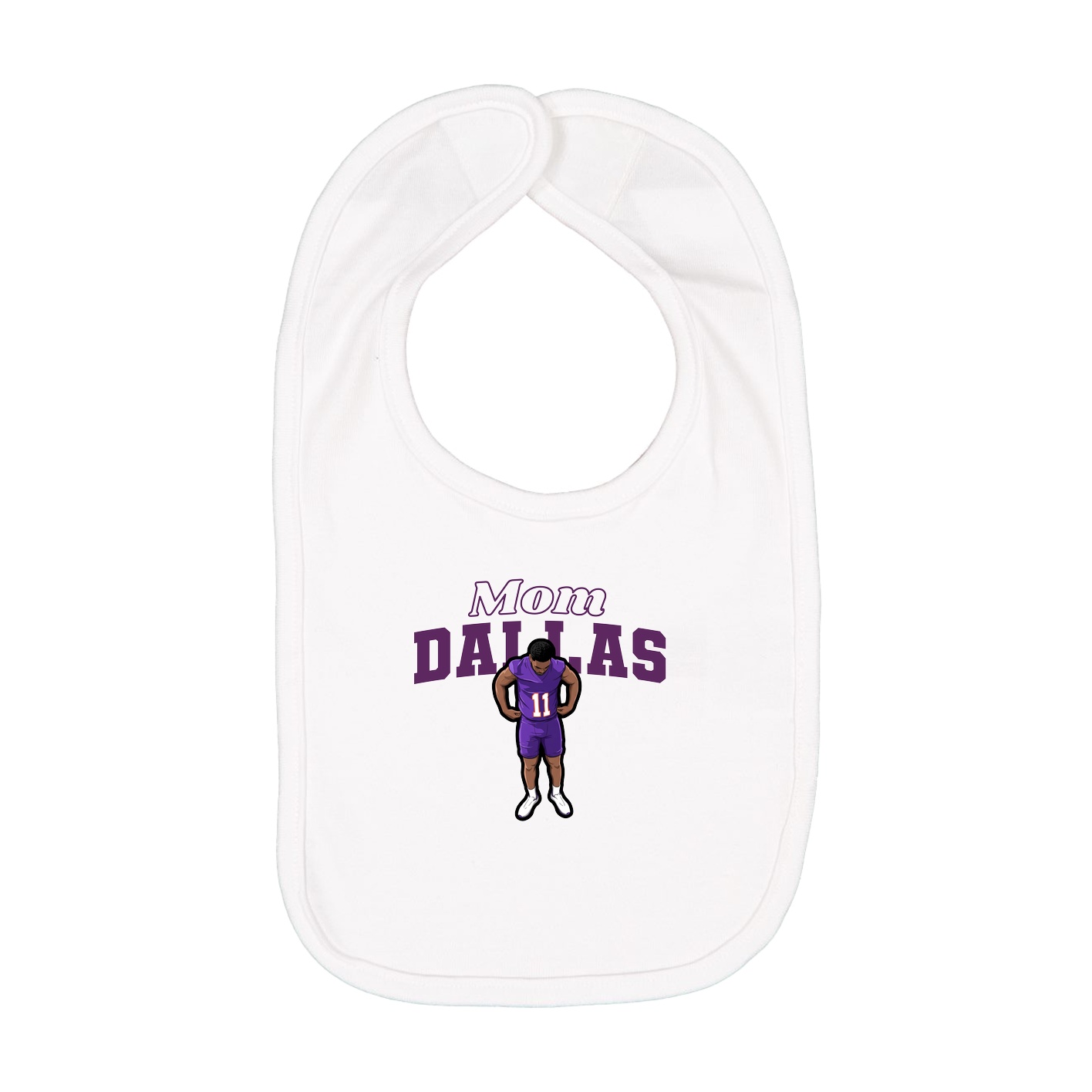 Infant Bib — Mothers Day Block in White