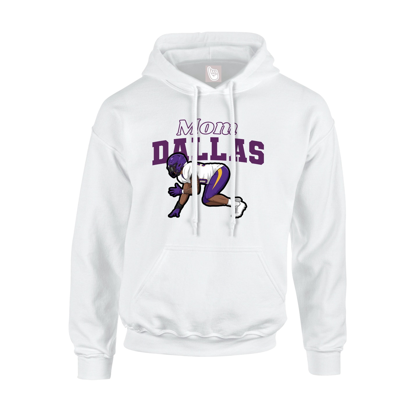 Youth Hoodie — Mothers Day Block in White