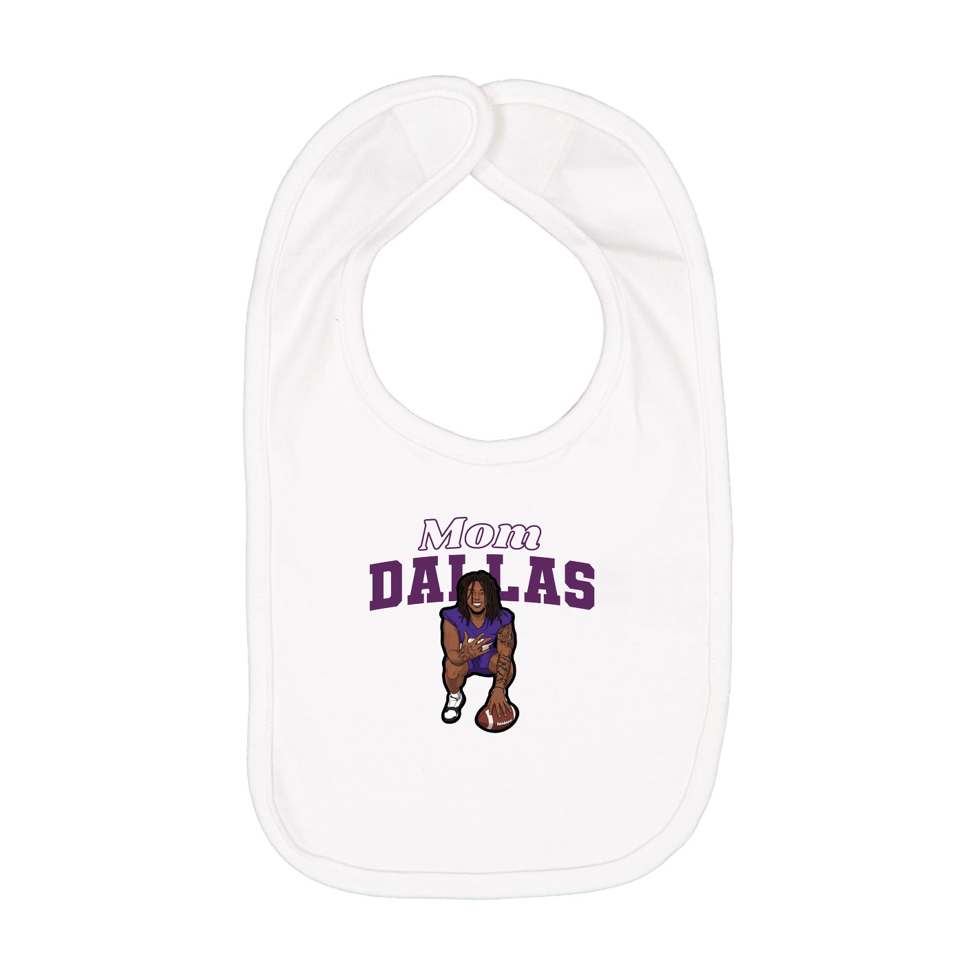 Infant Bib — Mothers Day Block in White