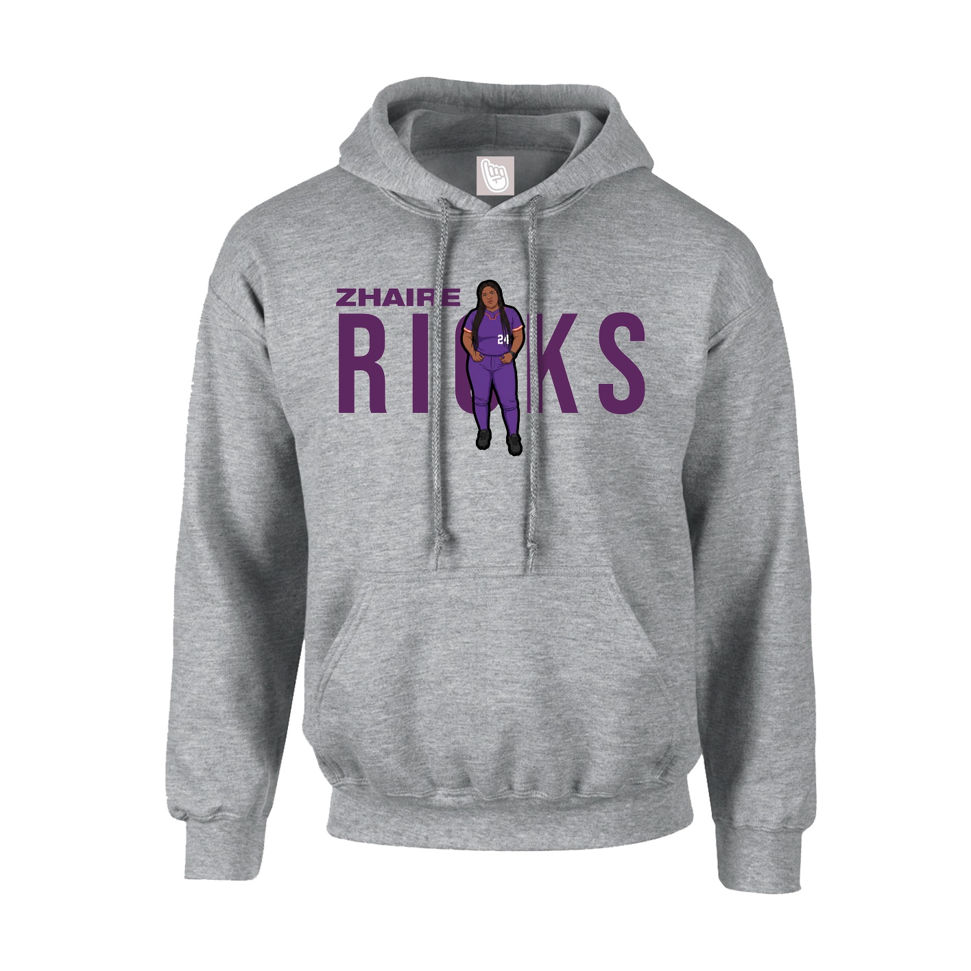 Youth Hoodie — Player Name in Grey