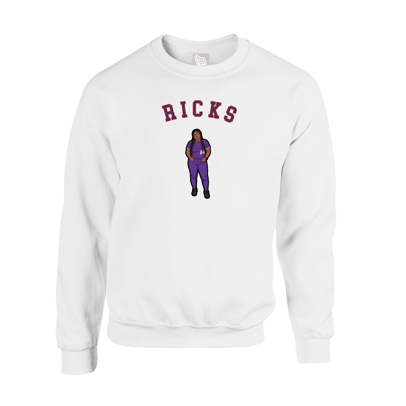 Fleece Crew — Shirsey Arch in White