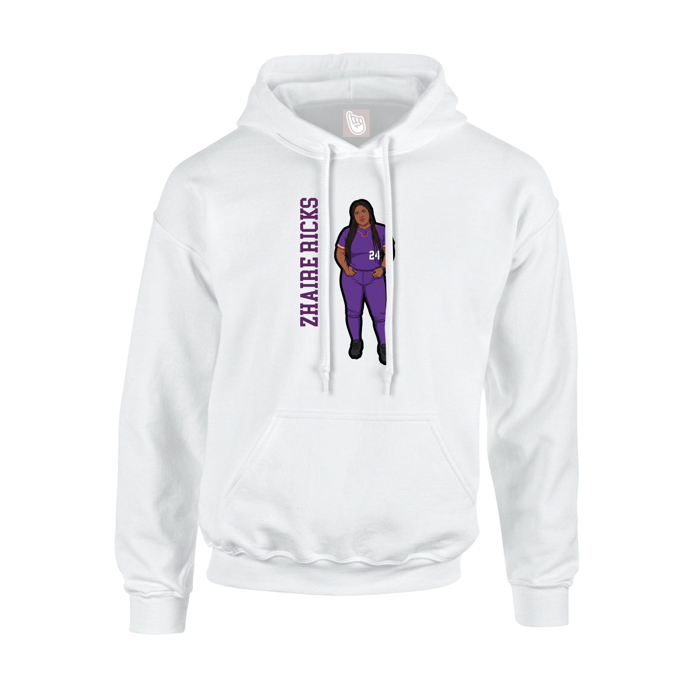 Youth Hoodie — Name Vertical in White