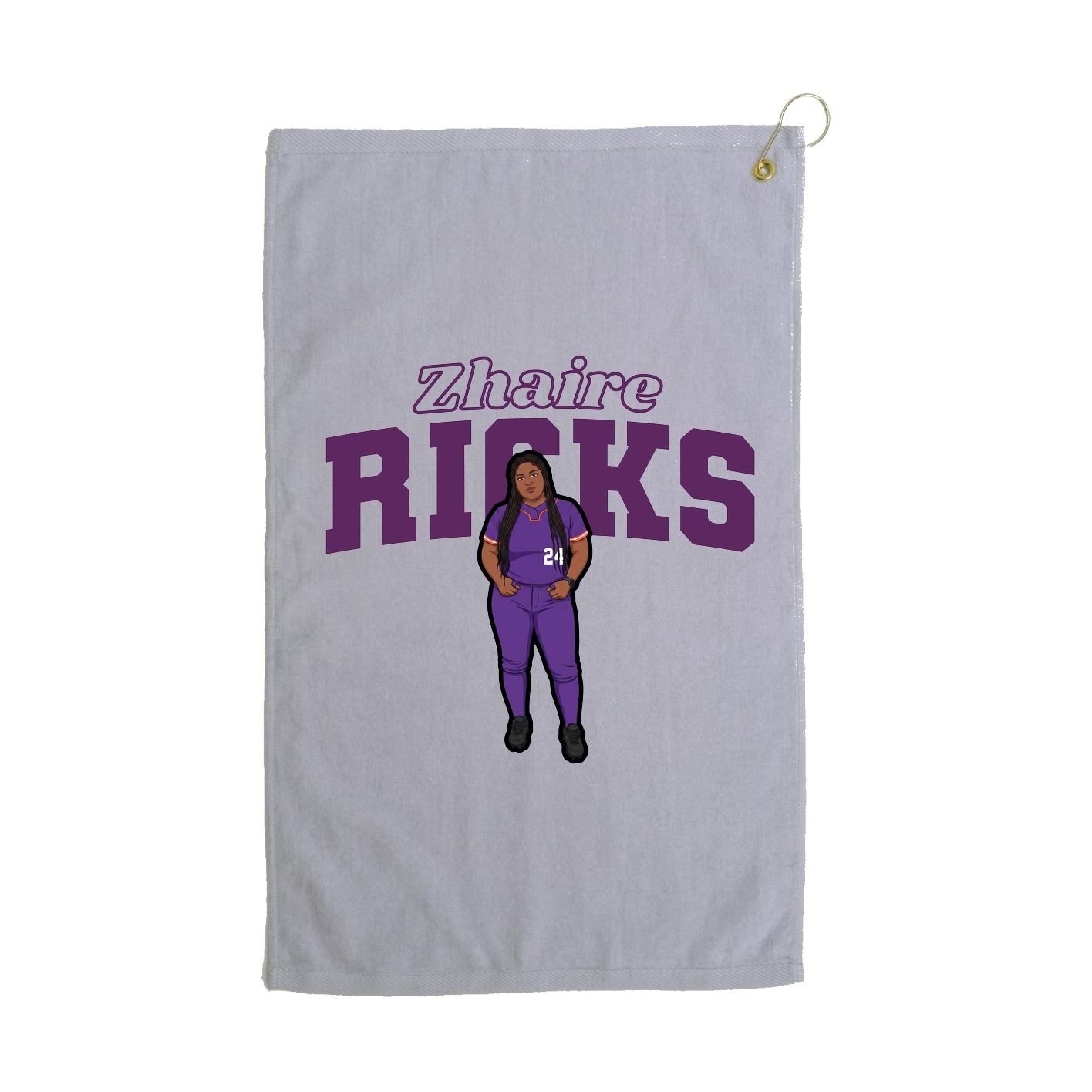 Golf Towel — Name Arch in Grey