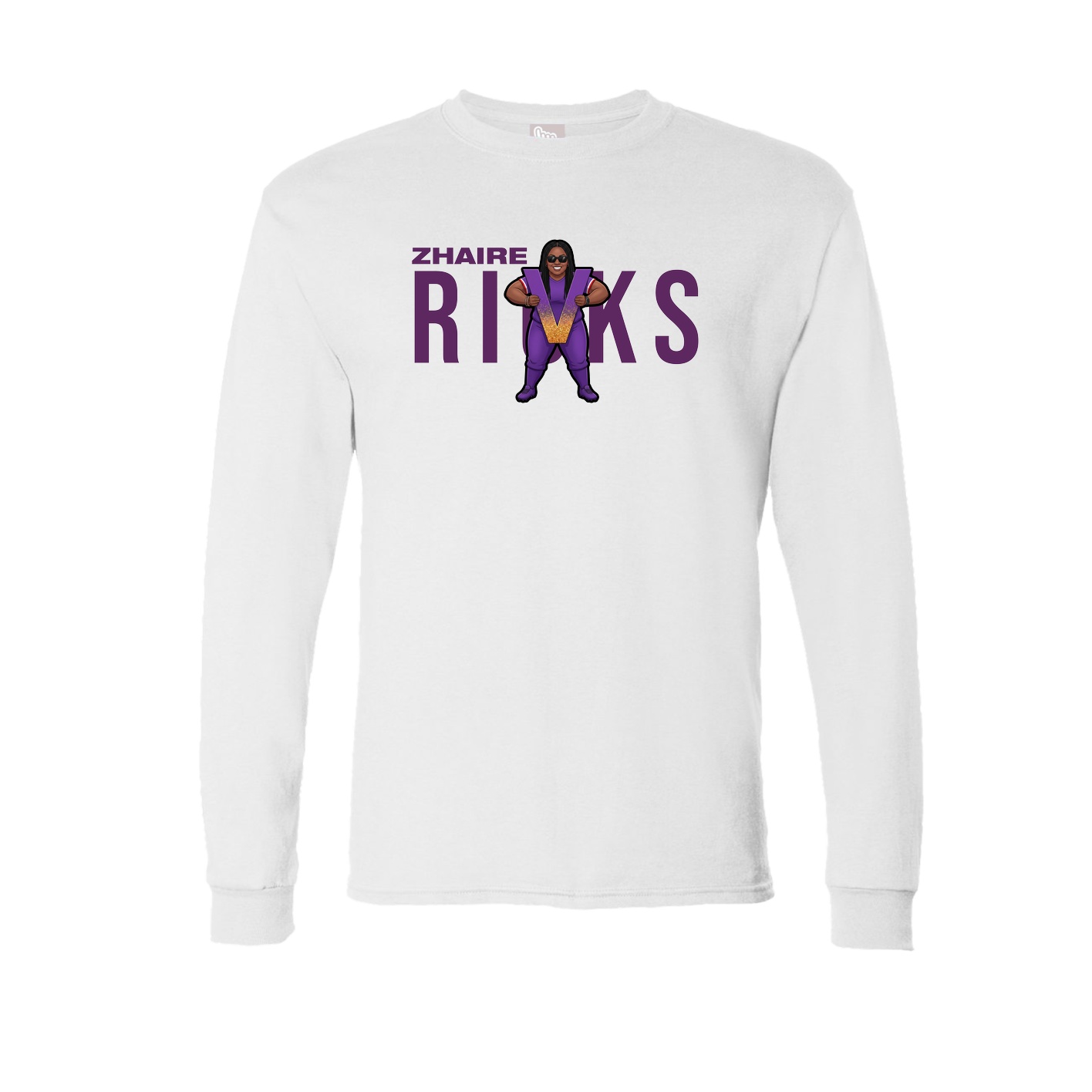 Long Sleeve Tee — Player Name in White