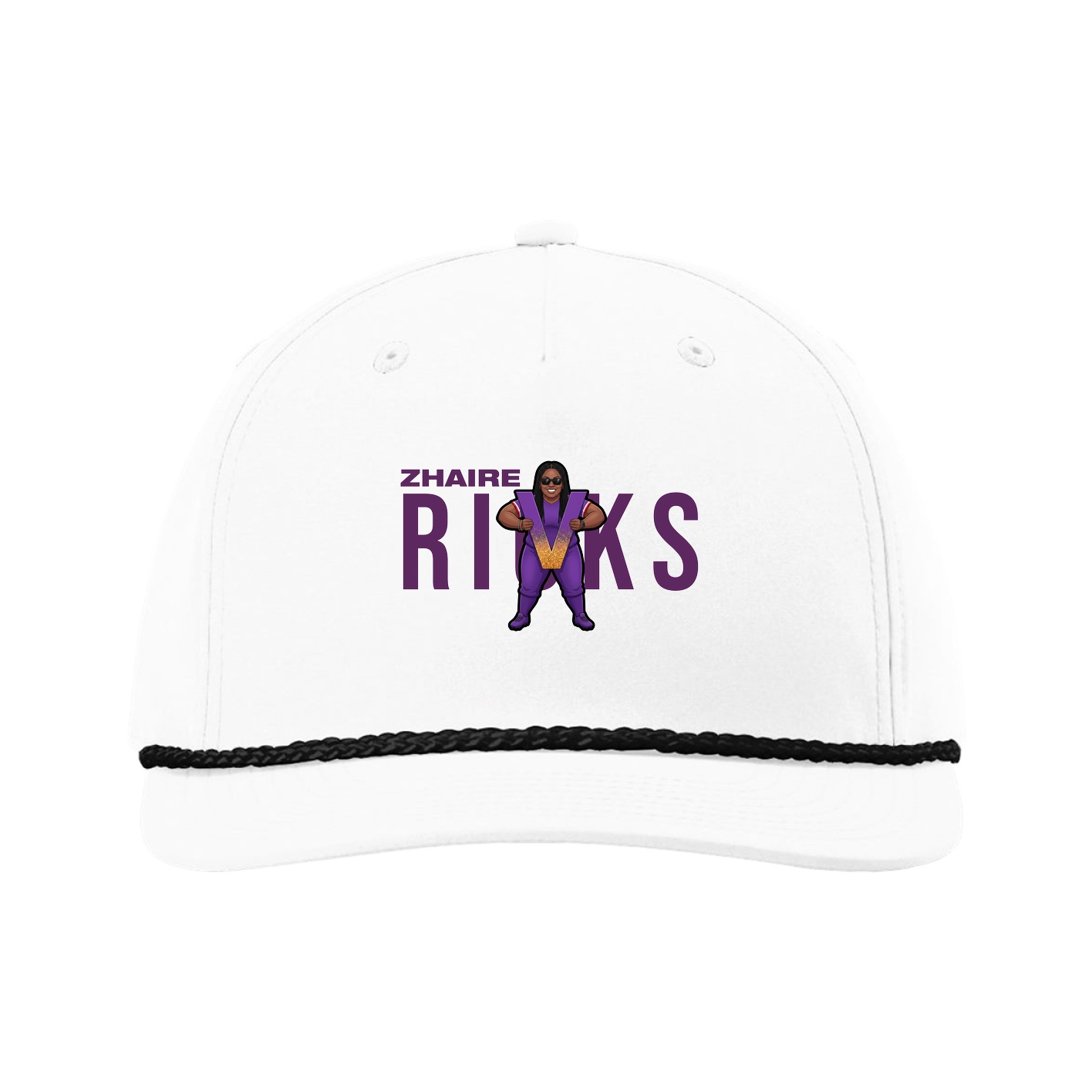 Five-Panel Classic Rope Cap — Player Name in White