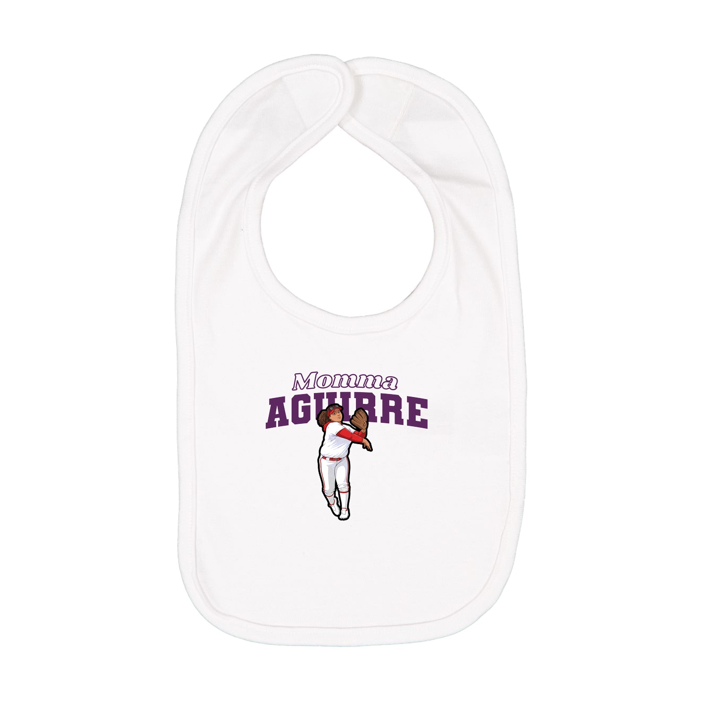 Infant Bib — Mothers Day Block in White