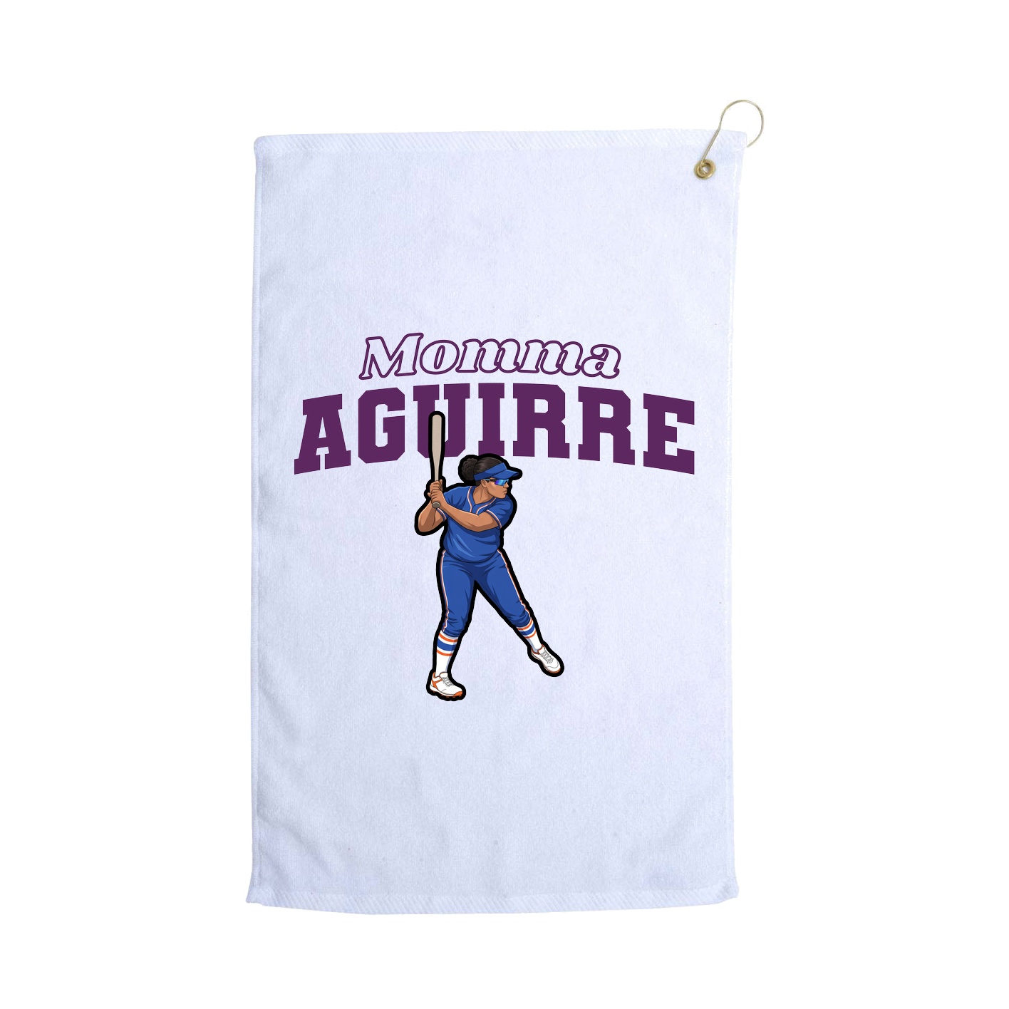 Golf Towel — Mothers Day Block in White