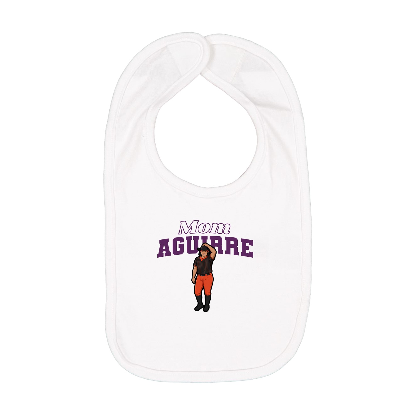 Infant Bib — Mothers Day Block in White