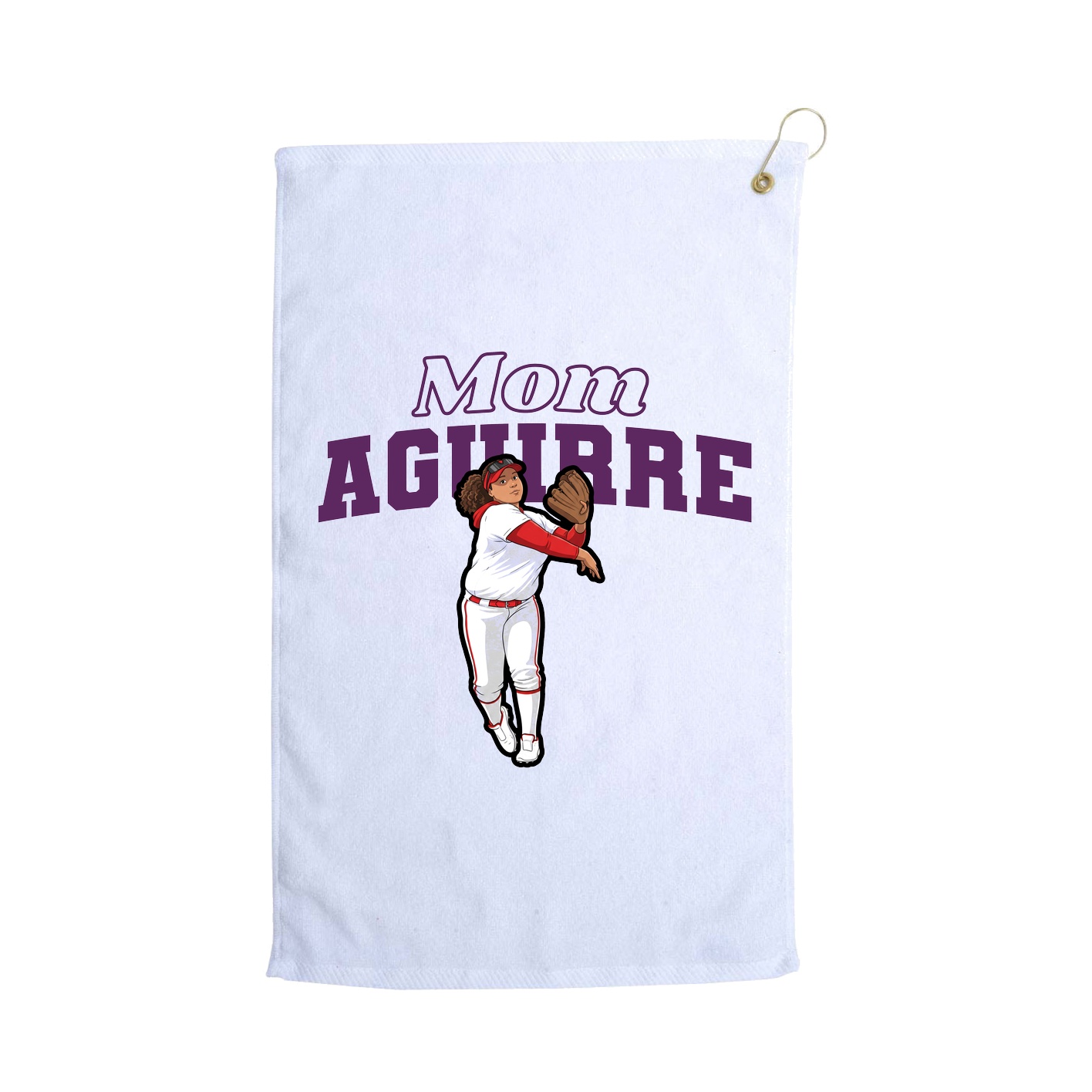 Golf Towel — Mothers Day Block in White