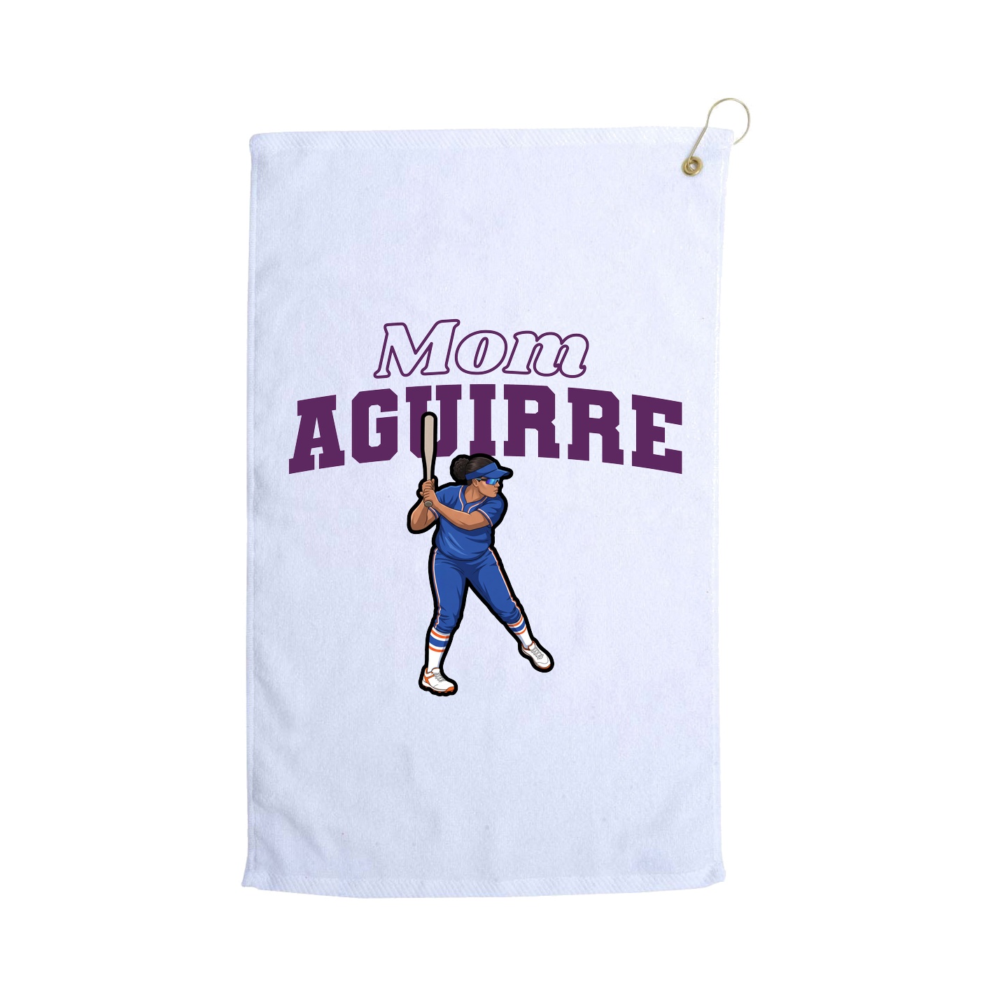Golf Towel — Mothers Day Block in White