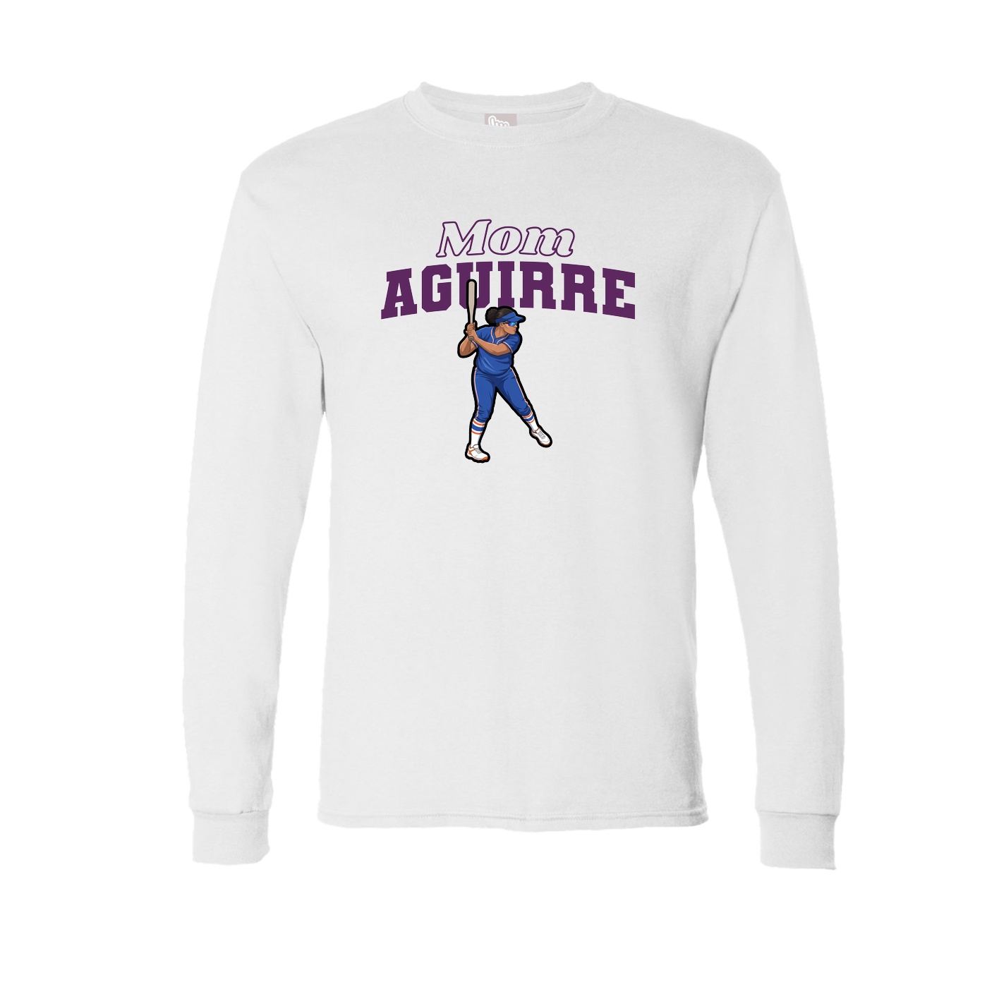 Long Sleeve Tee — Mothers Day Block in White