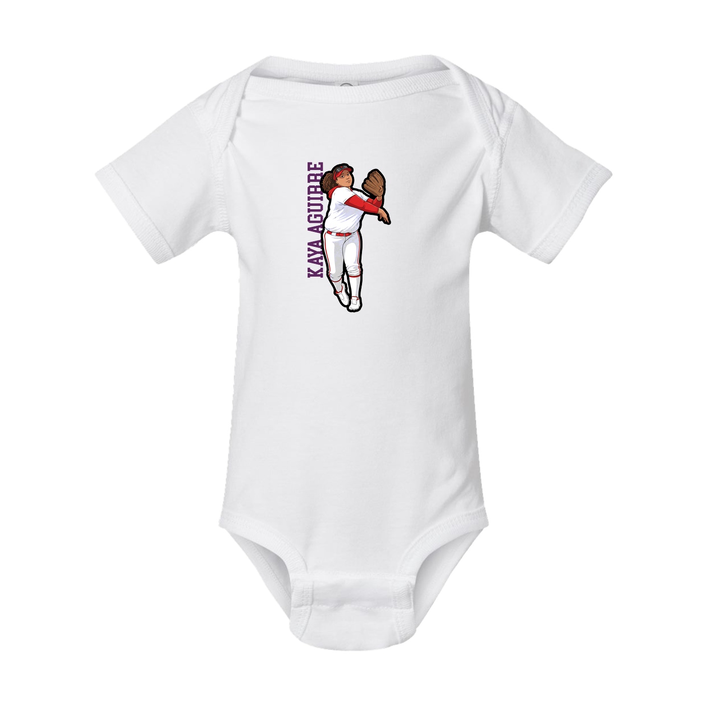 Baby Onesie — Name Vertical in White