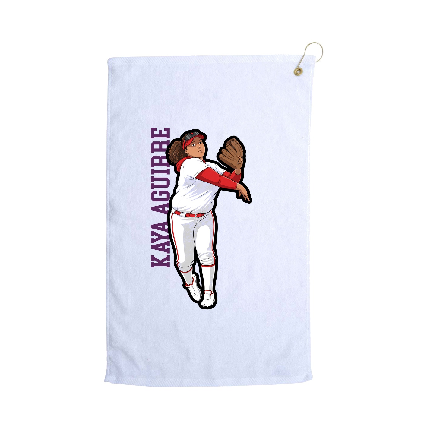 Golf Towel — Name Vertical in White