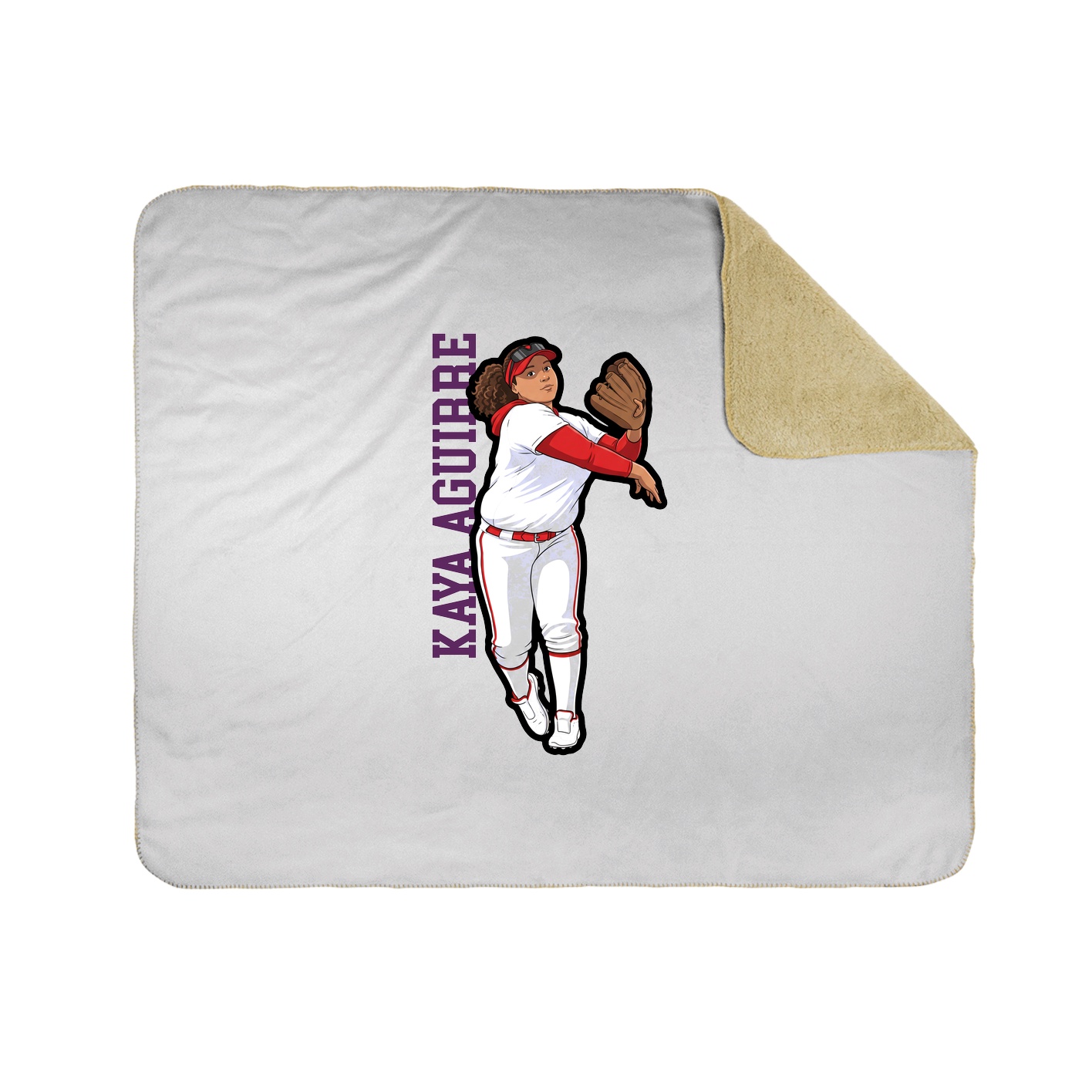 Throw Blanket — Name Vertical in White