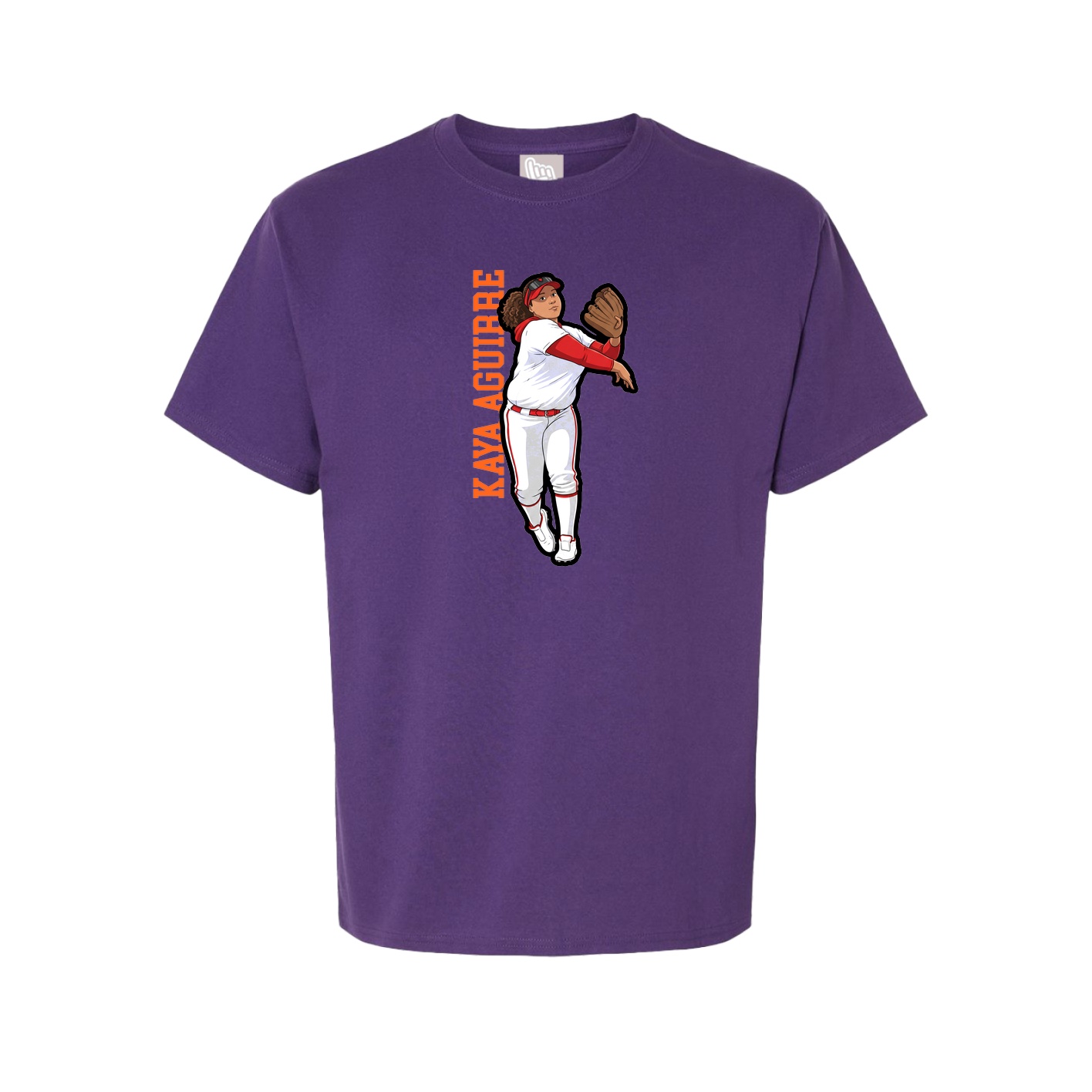 Youth Tee — Name Vertical in Purple