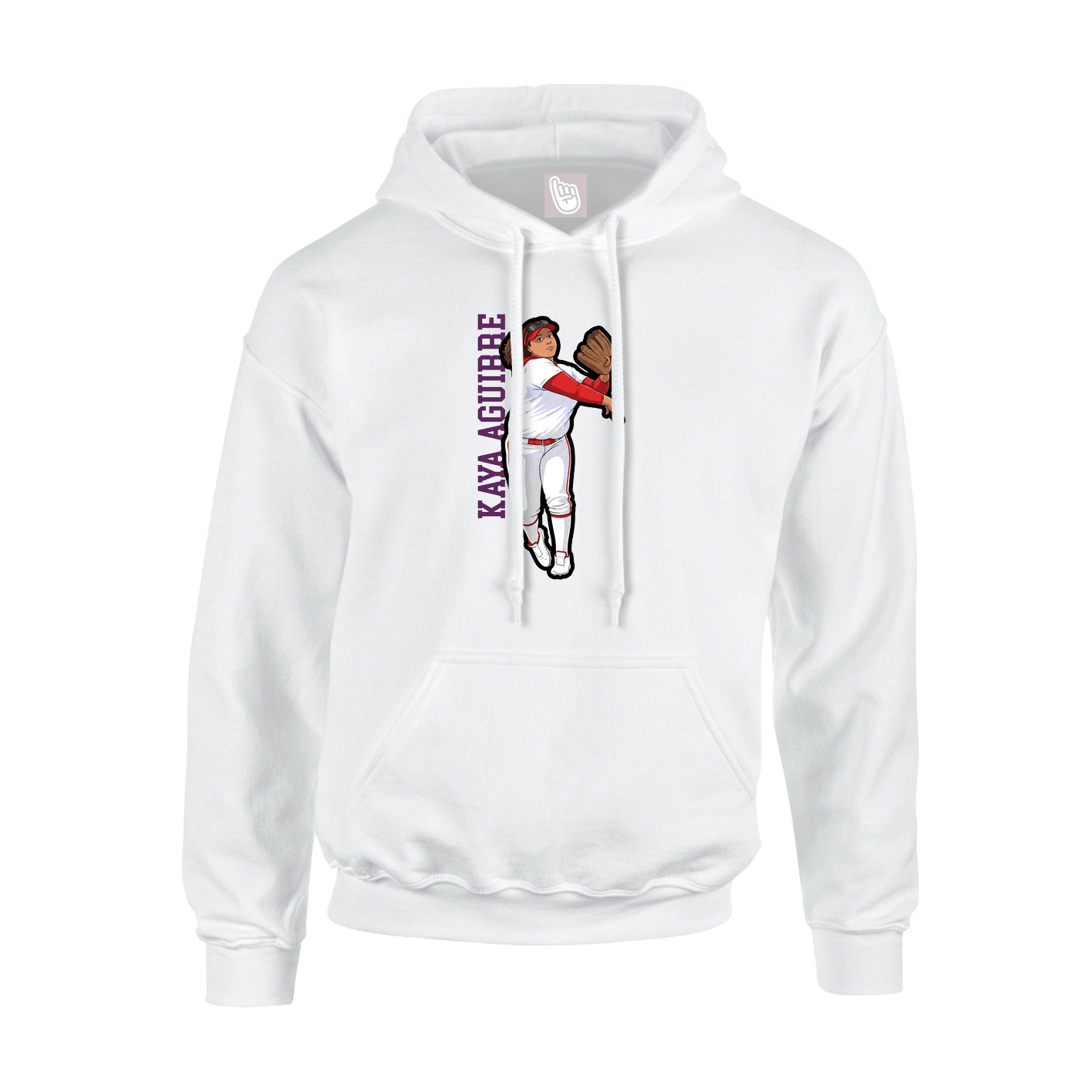 Youth Hoodie — Name Vertical in White