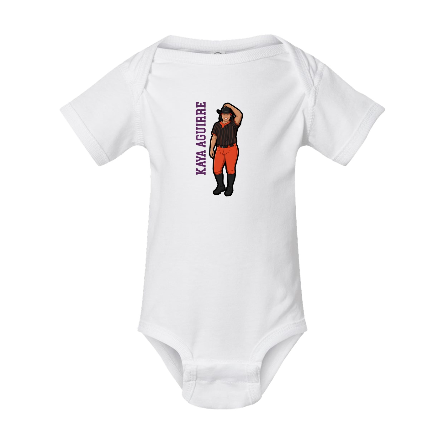 Baby Onesie — Name Vertical in White
