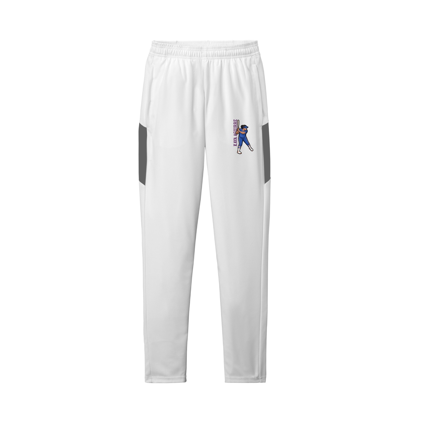 Team Travel Pant — Name Vertical in White/Grey