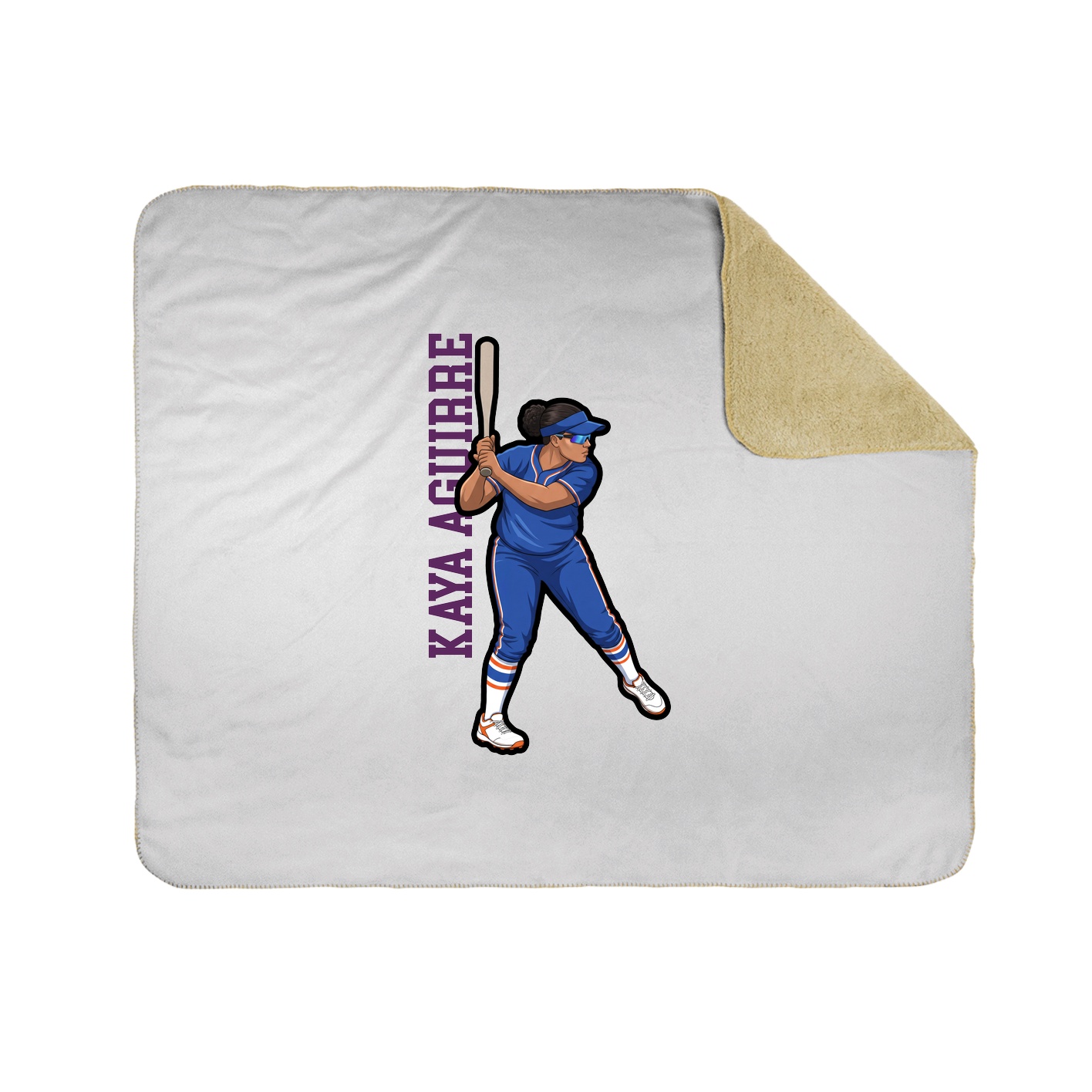 Throw Blanket — Name Vertical in White