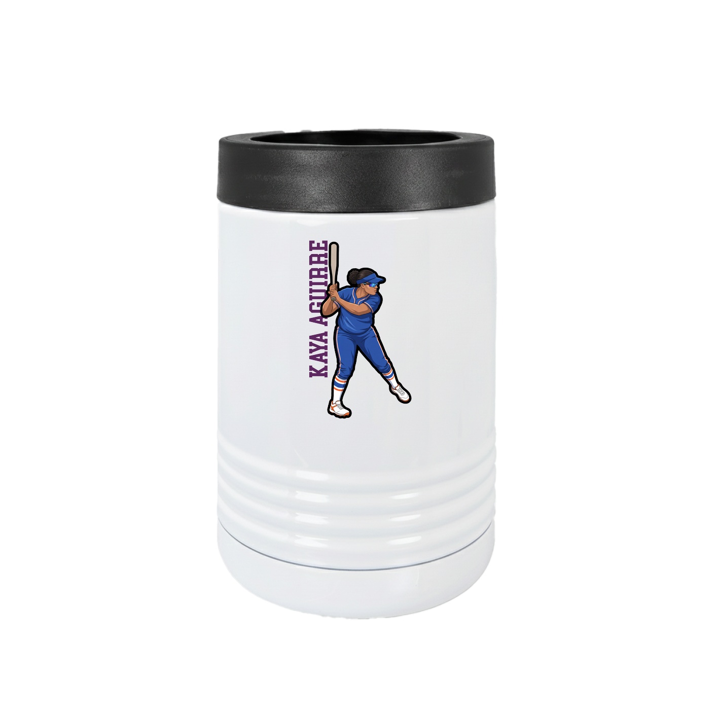 Beverage Holder — Name Vertical in White