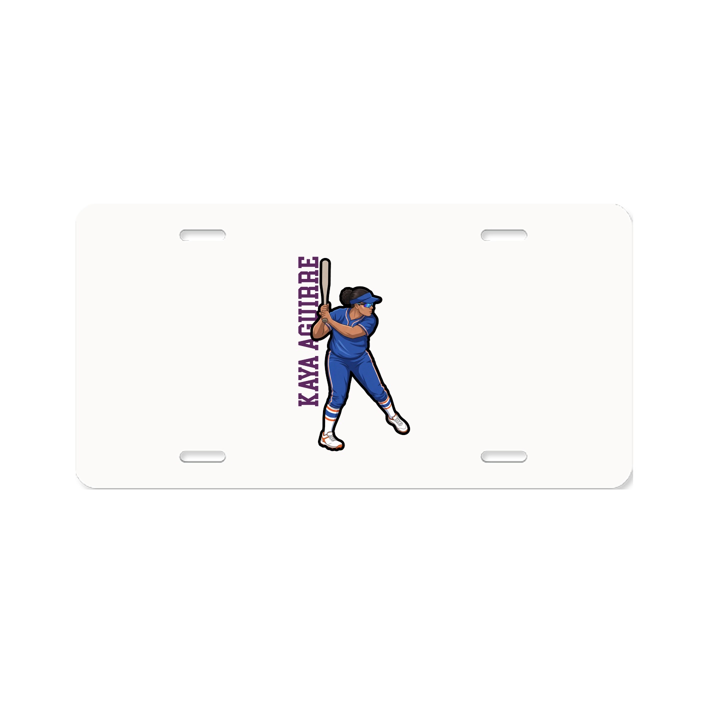 License Plate — Name Vertical in Classic