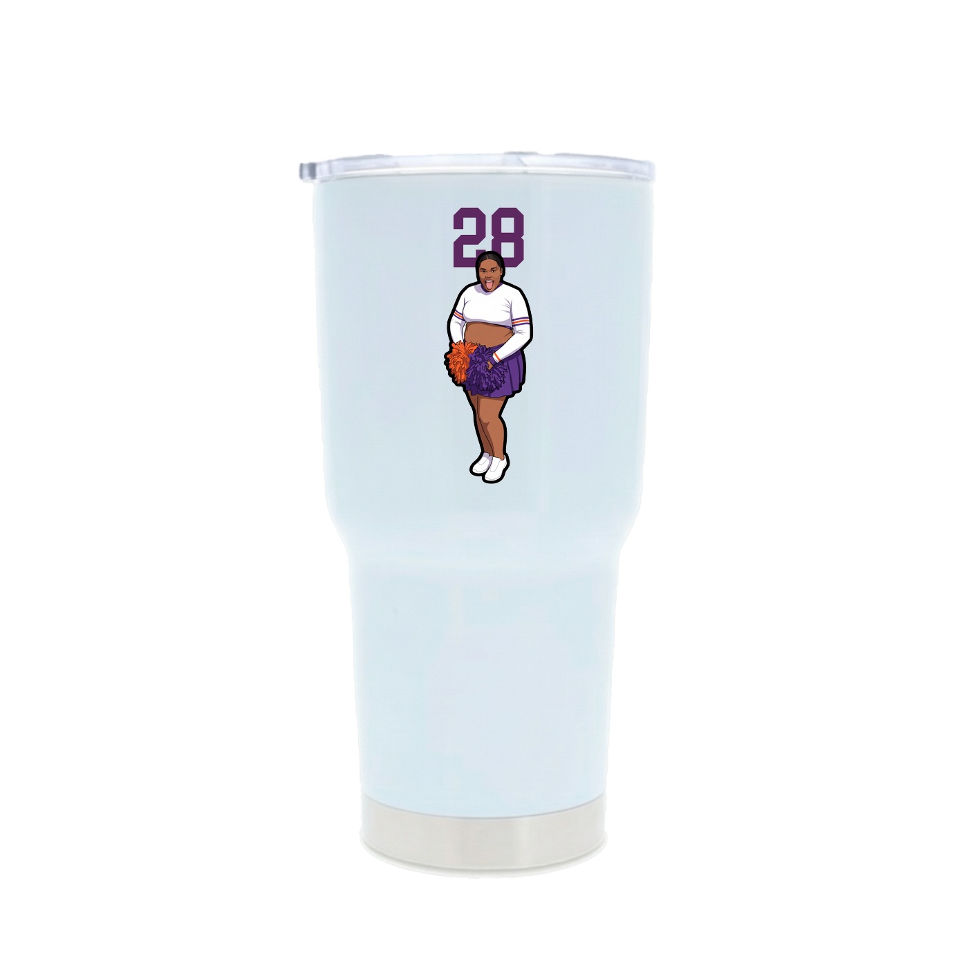 30oz Stainless Steel Tumbler — Number Top in White