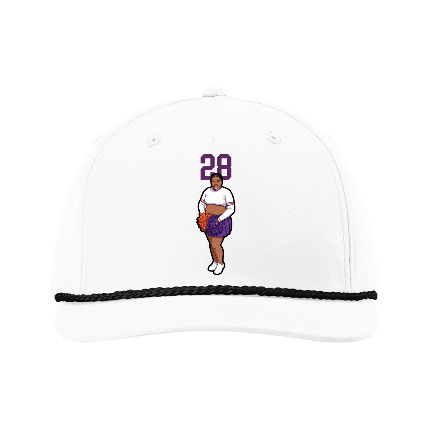Five-Panel Classic Rope Cap — Number Top in White