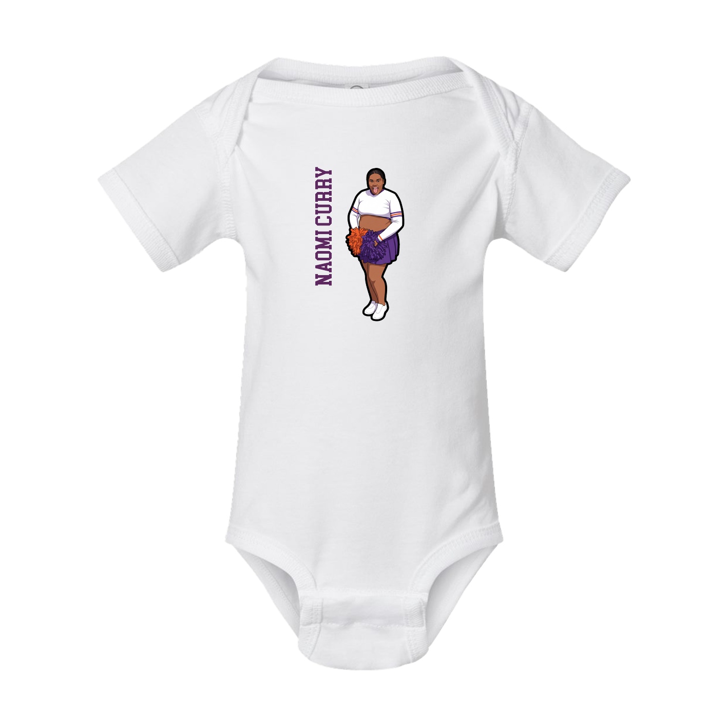 Baby Onesie — Name Vertical in White