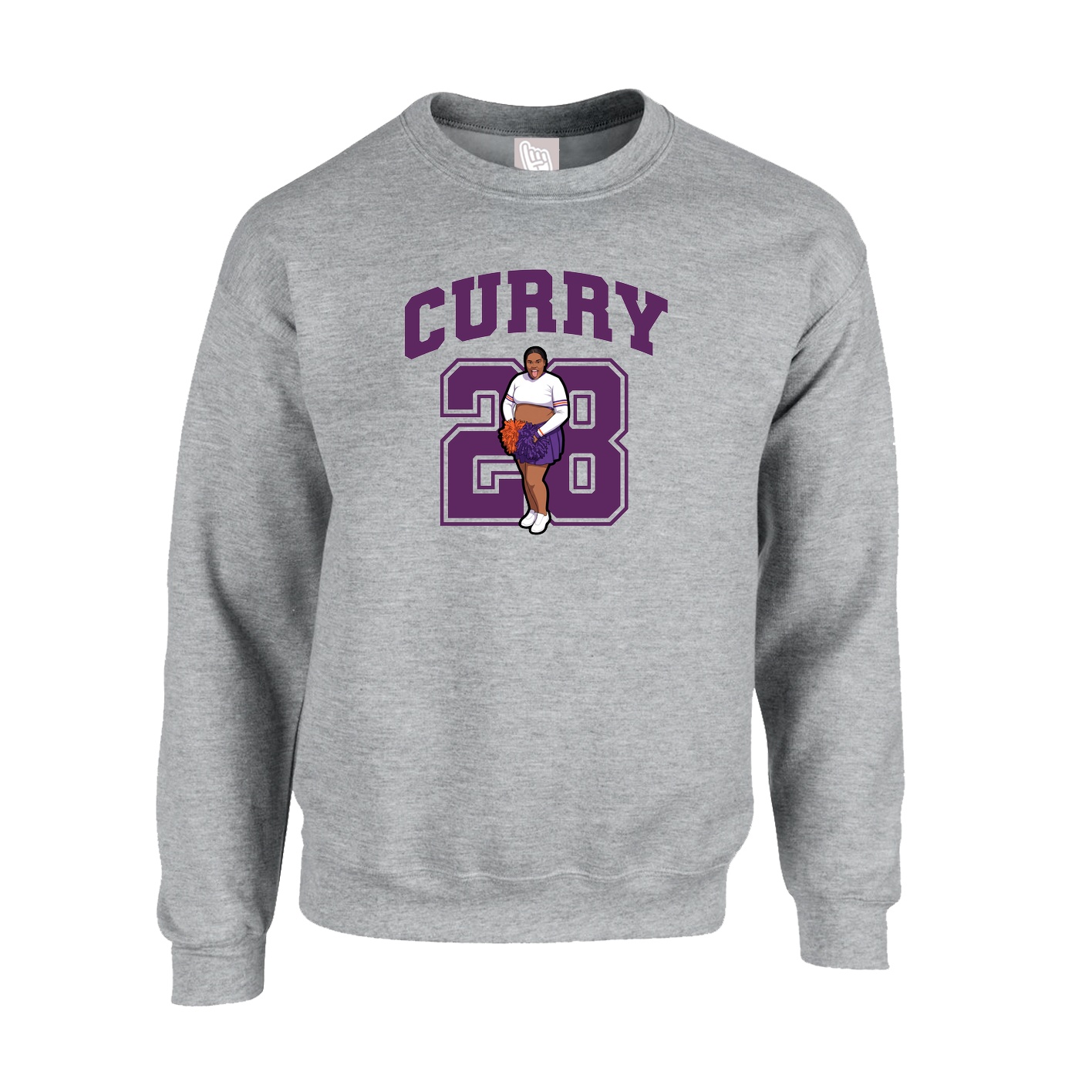 Fleece Crew — Number in Grey