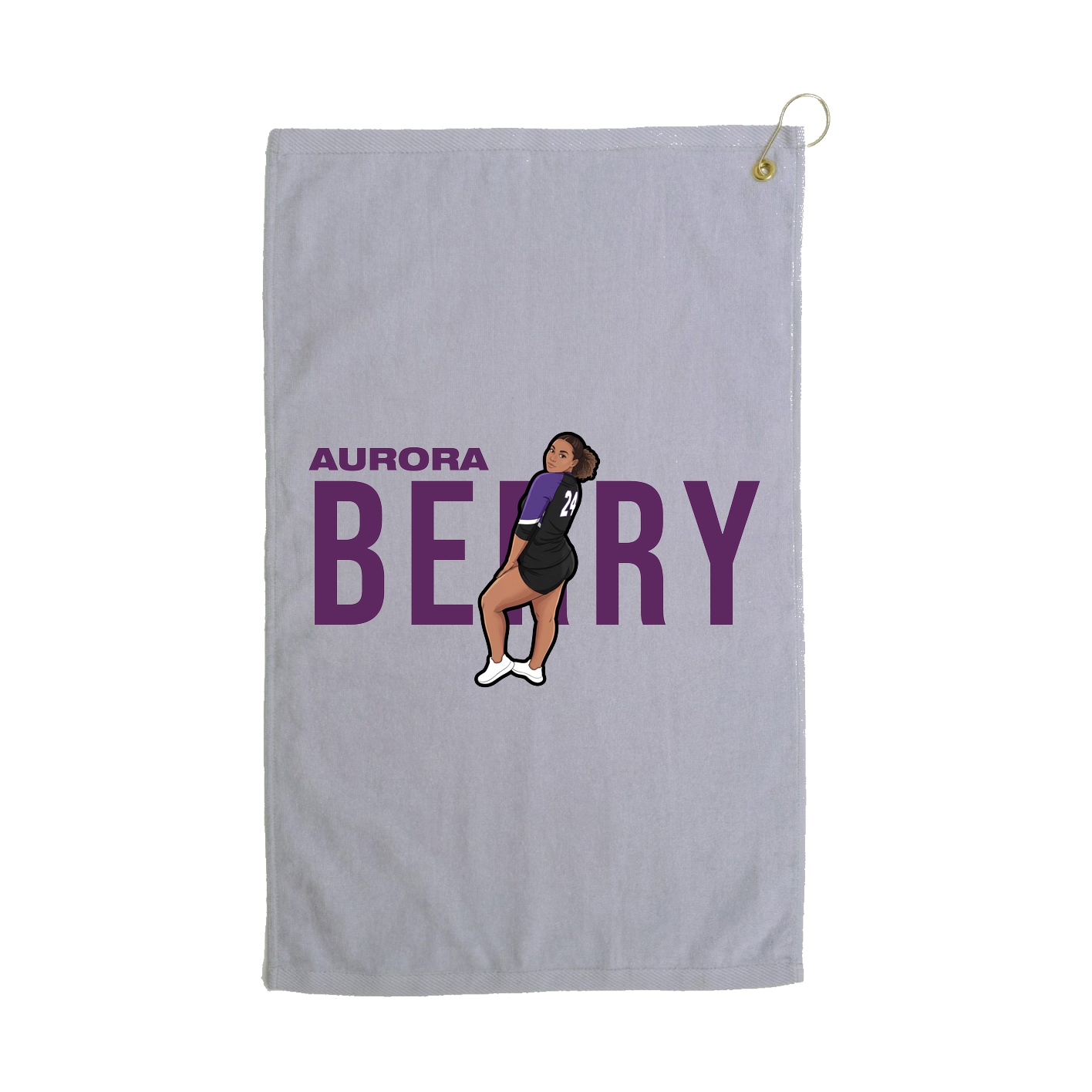 Golf Towel — Player Name in Grey