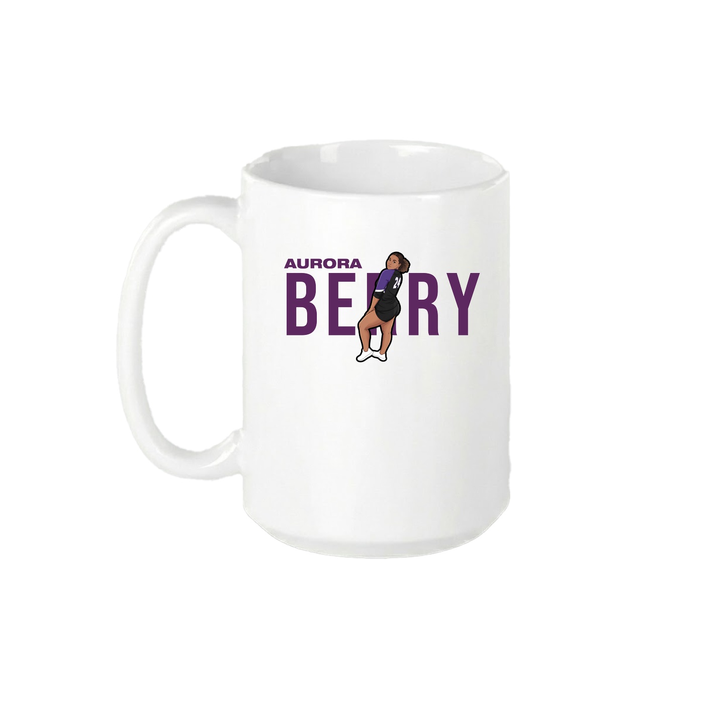15oz Coffee Mug — Player Name in White