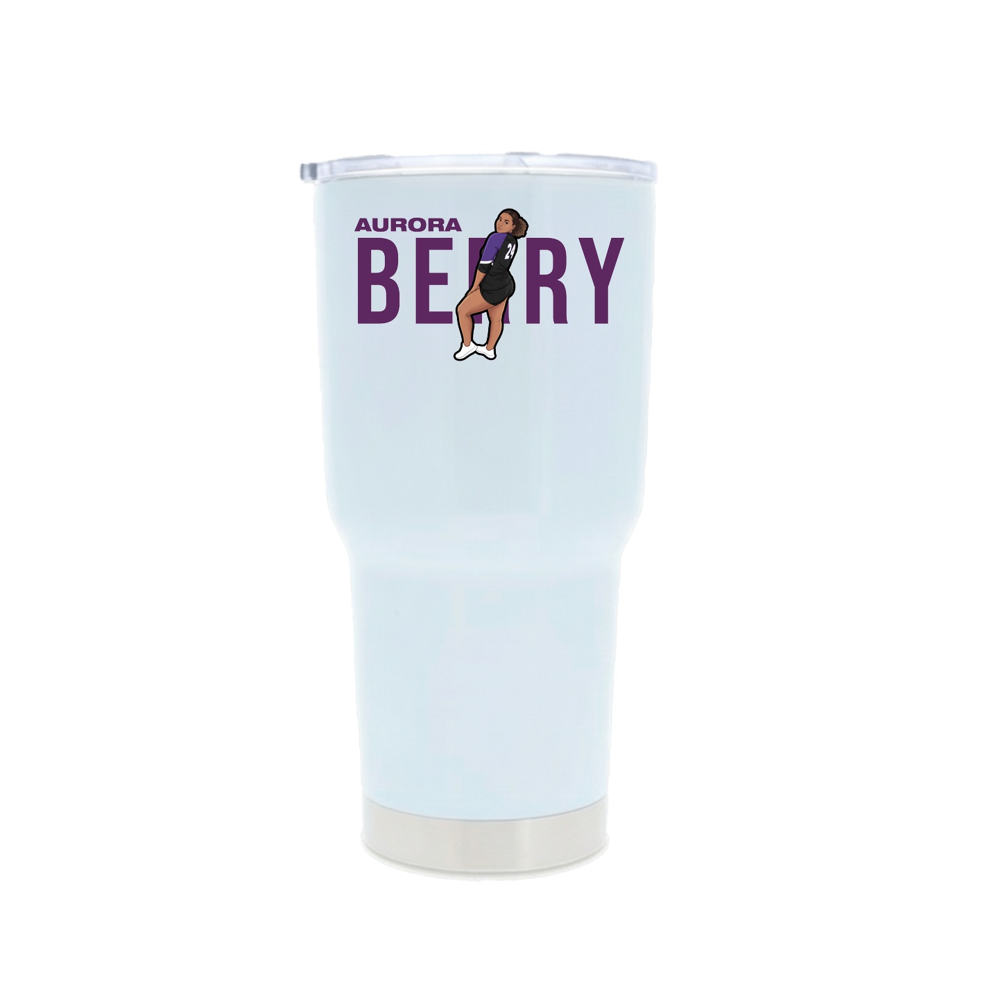 30oz Stainless Steel Tumbler — Player Name in White